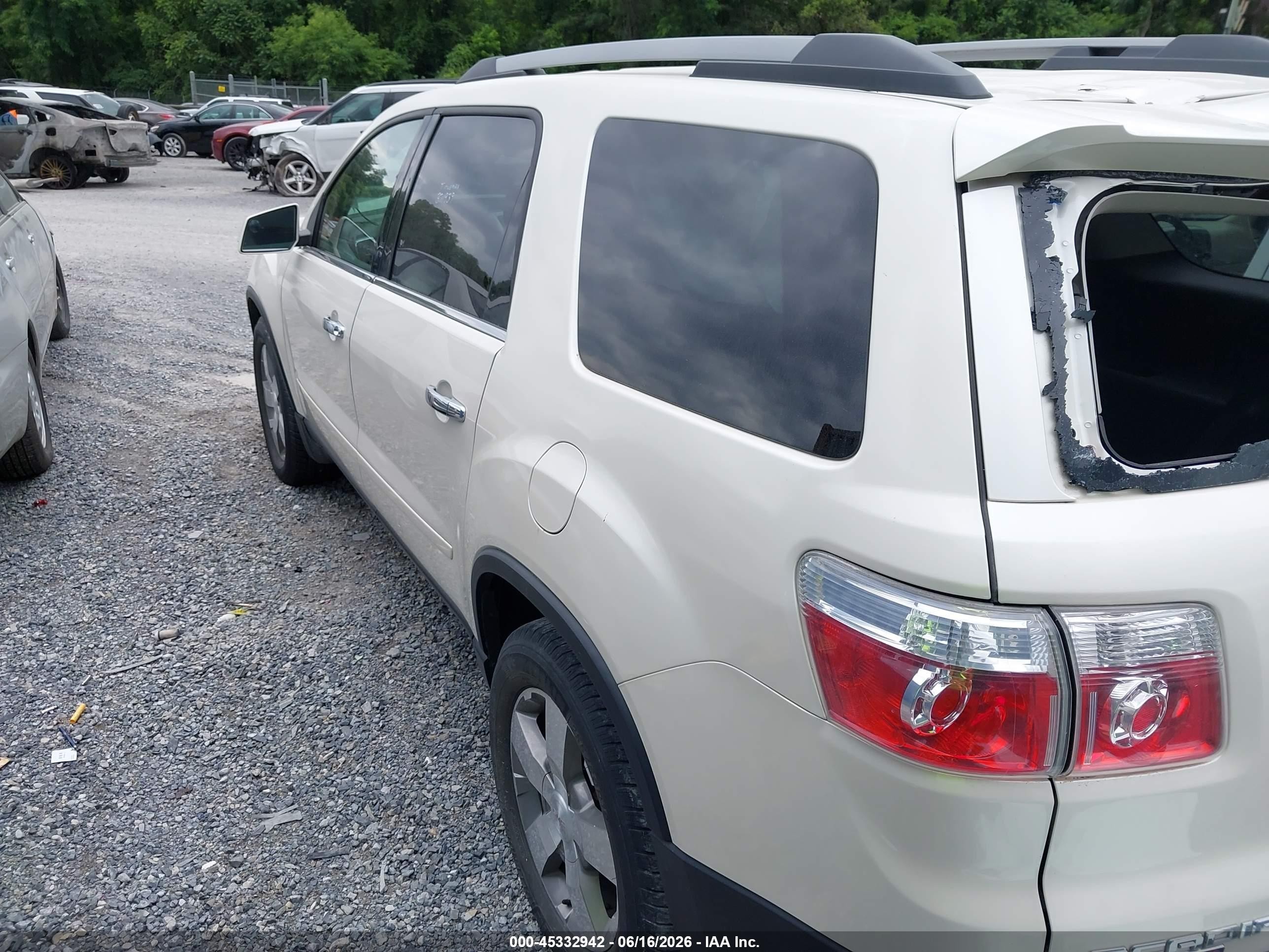2012 Gmc Acadia Slt-1 White vin: 1GKKVRED1CJ371939