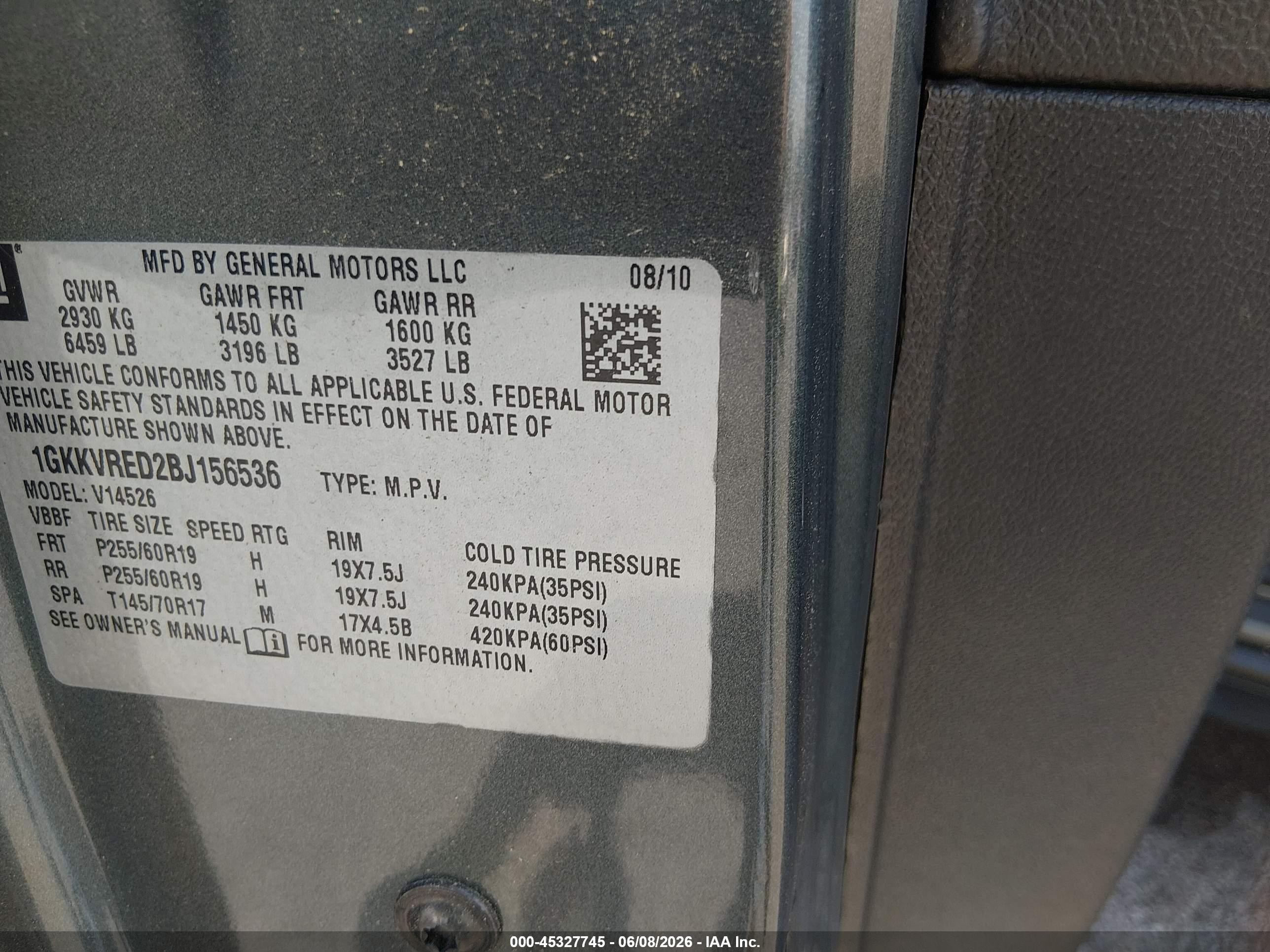 2011 Gmc Acadia Slt-1 Green vin: 1GKKVRED2BJ156536