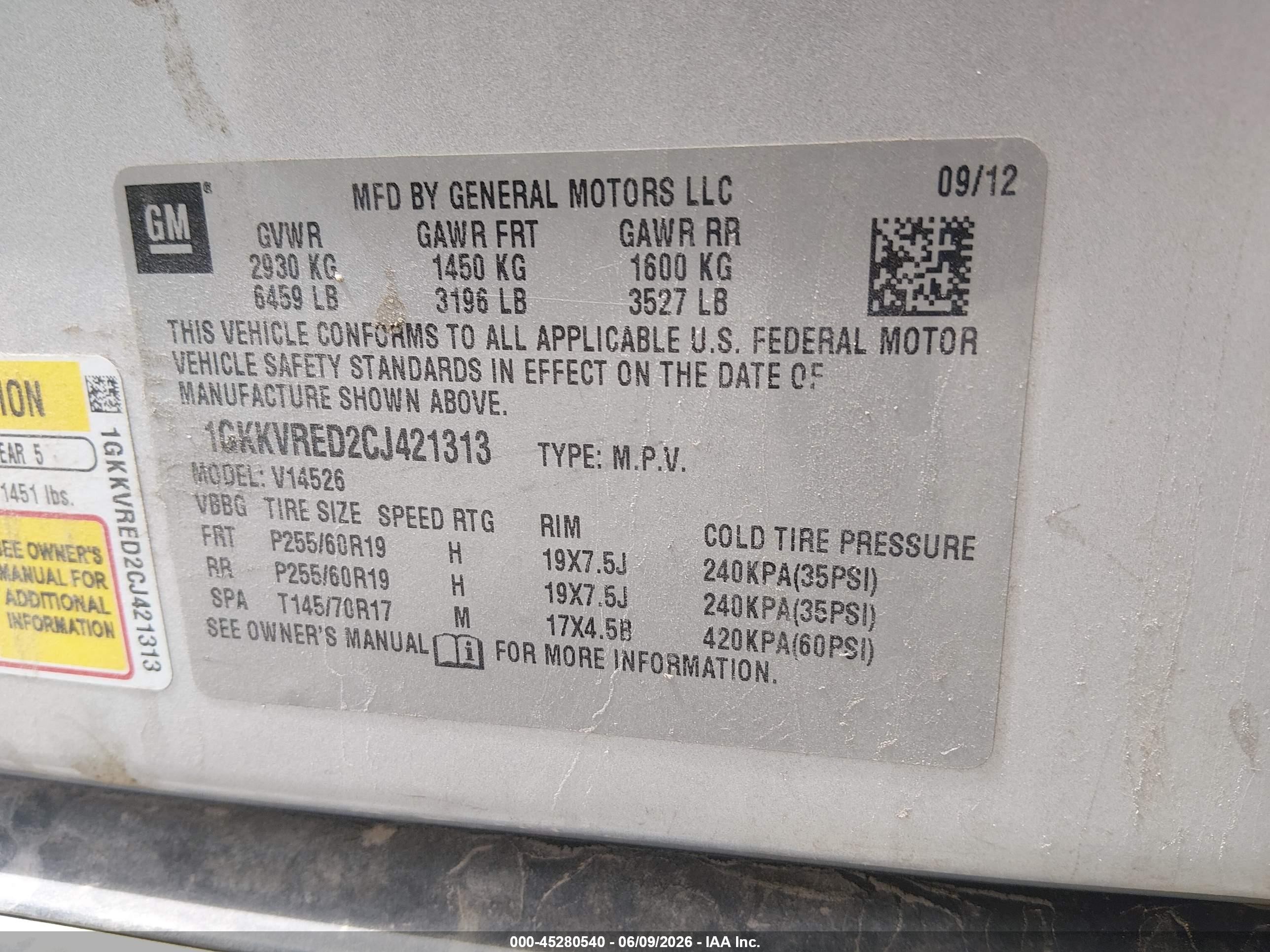 2012 Gmc Acadia Slt-1 Silver vin: 1GKKVRED2CJ421313