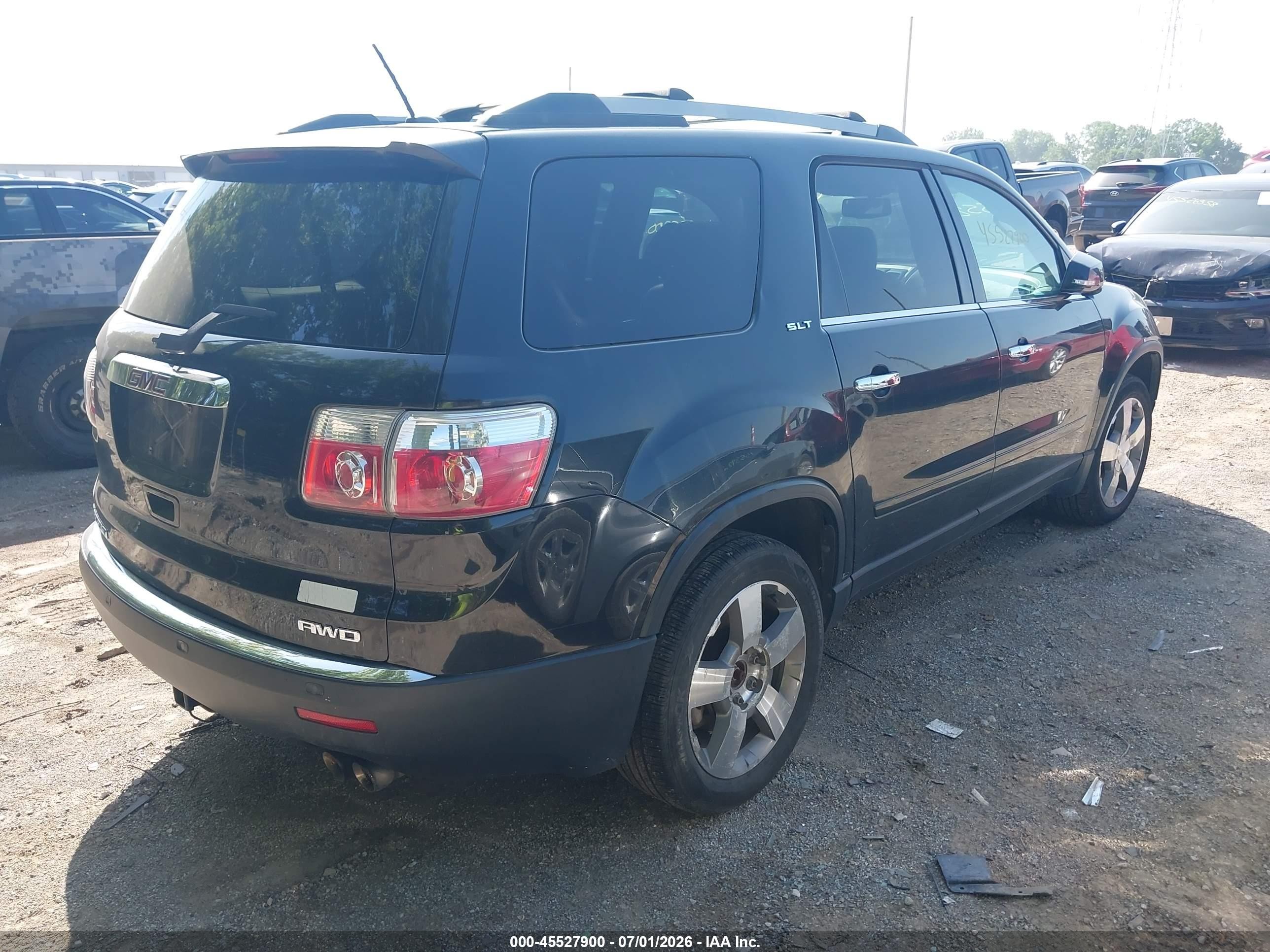 2011 Gmc Acadia Slt-1 Black vin: 1GKKVRED3BJ115171