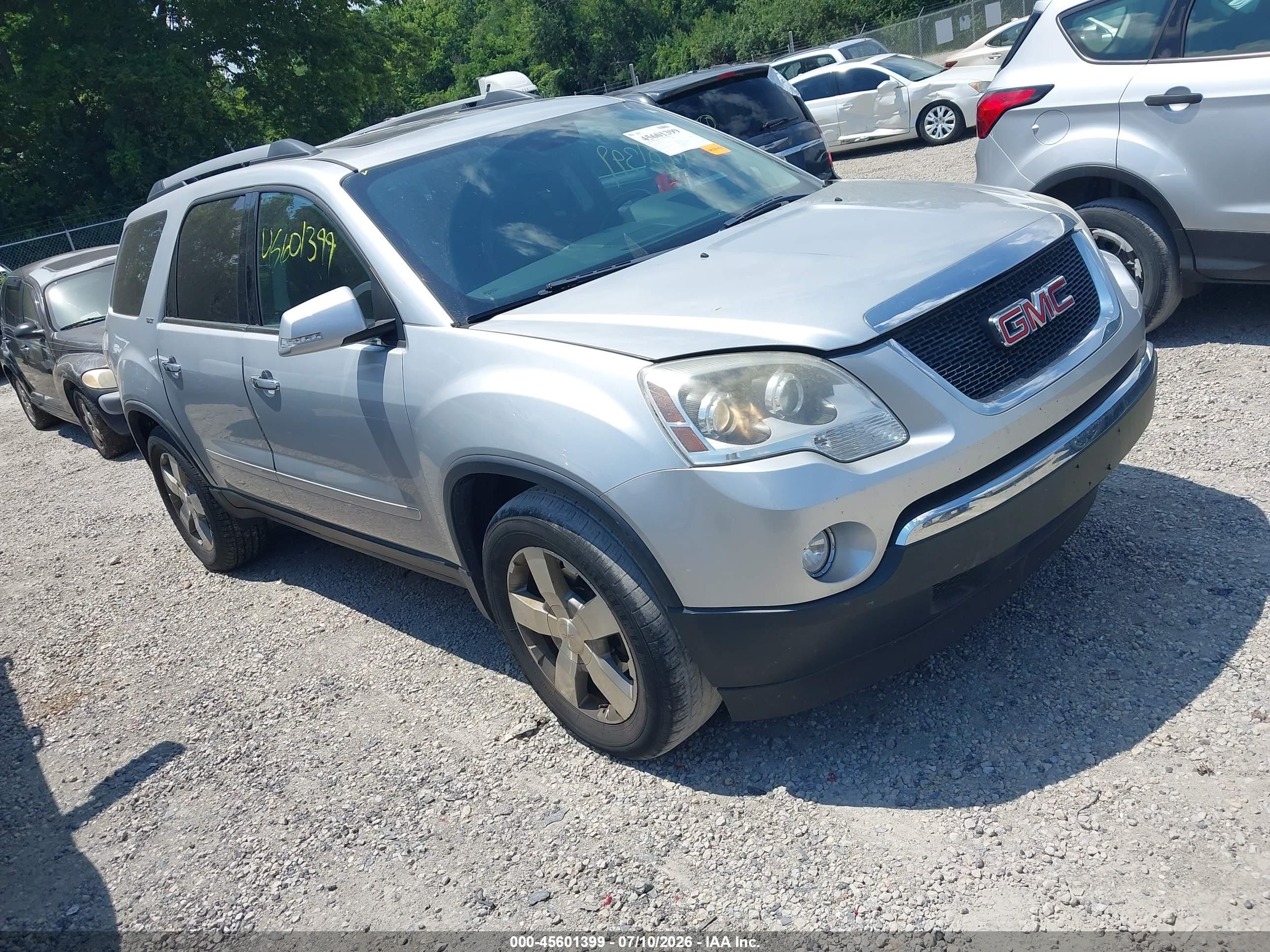 2012 Gmc Acadia Slt-1 Silver vin: 1GKKVRED3CJ193273