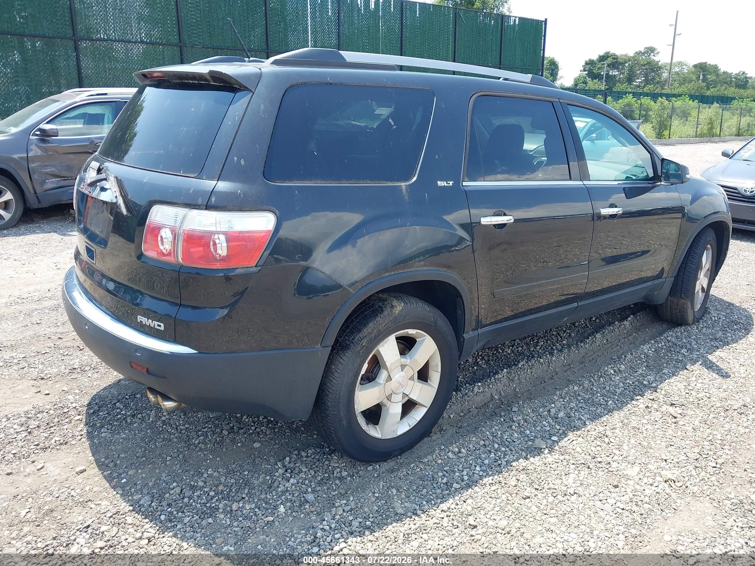 2011 Gmc Acadia Slt-1 Black vin: 1GKKVRED4BJ103398