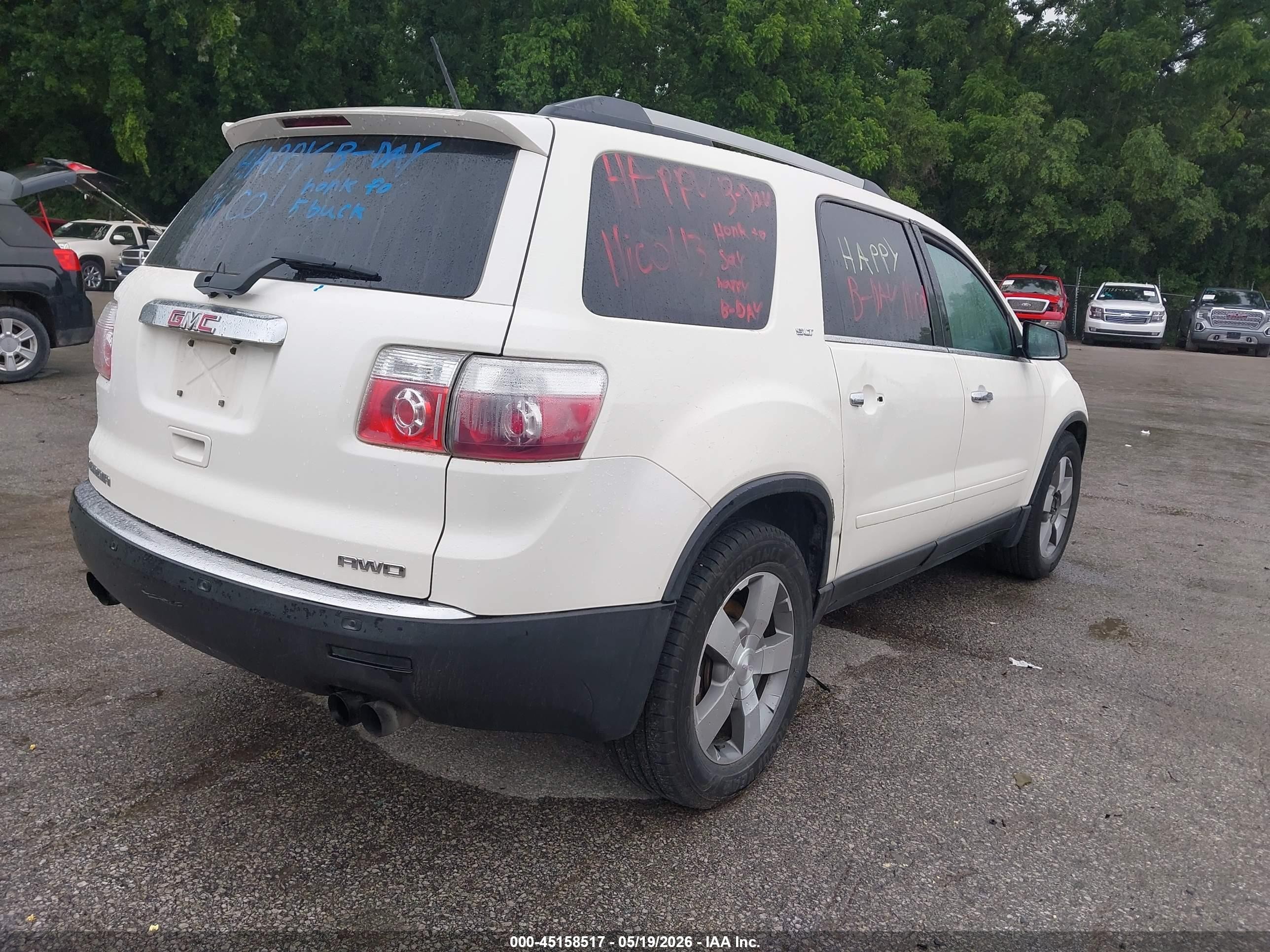 2011 Gmc Acadia Slt-1 White vin: 1GKKVRED5BJ369917