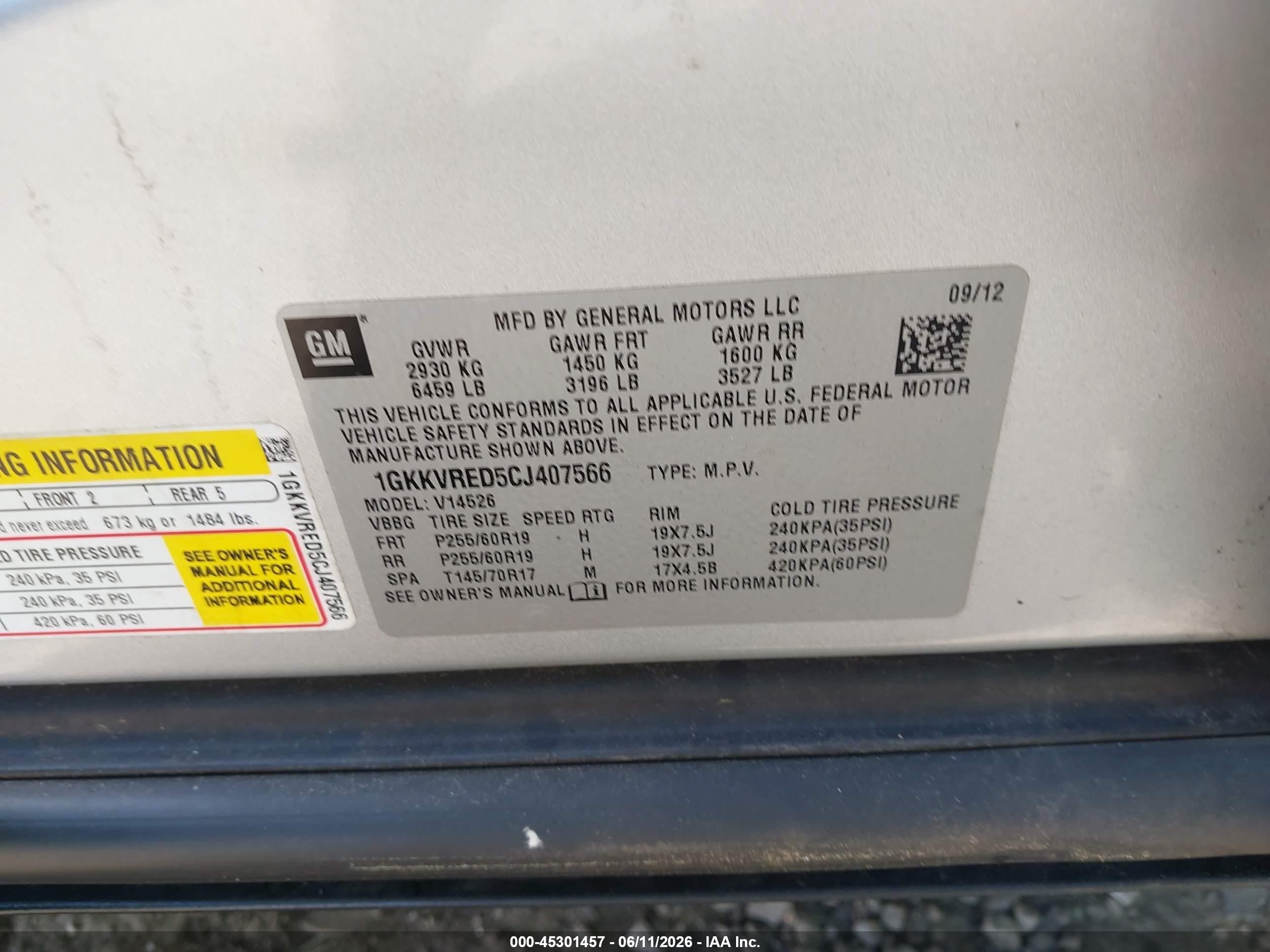 2012 Gmc Acadia Slt-1 Silver vin: 1GKKVRED5CJ407566