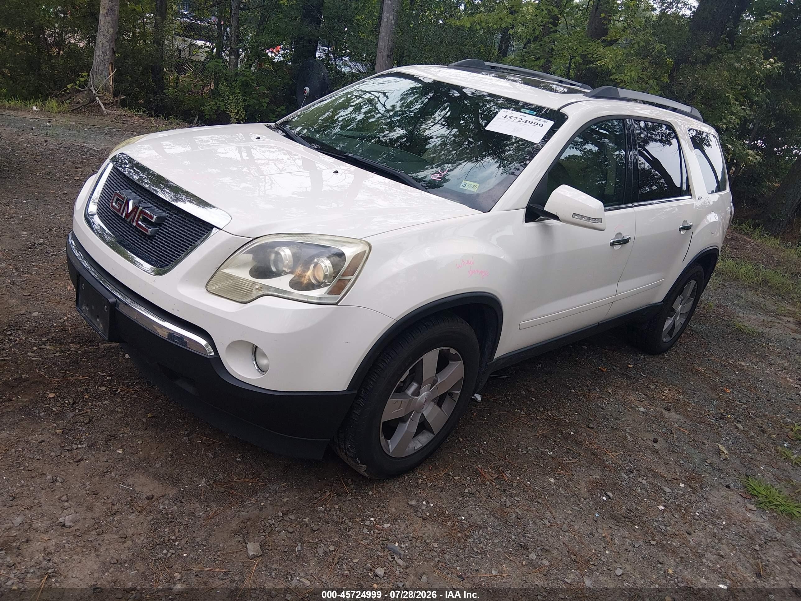 2011 Gmc Acadia Slt-1 Белый vin: 1GKKVRED6BJ337171