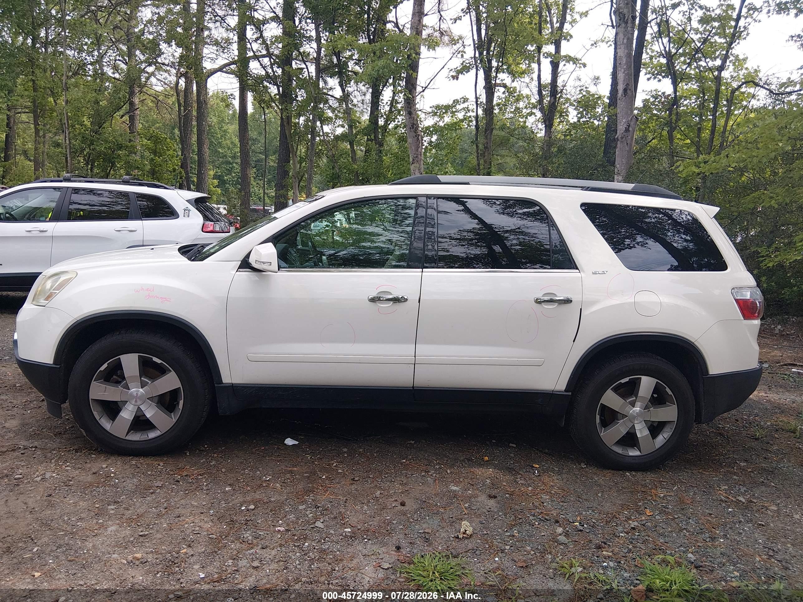 2011 Gmc Acadia Slt-1 Белый vin: 1GKKVRED6BJ337171