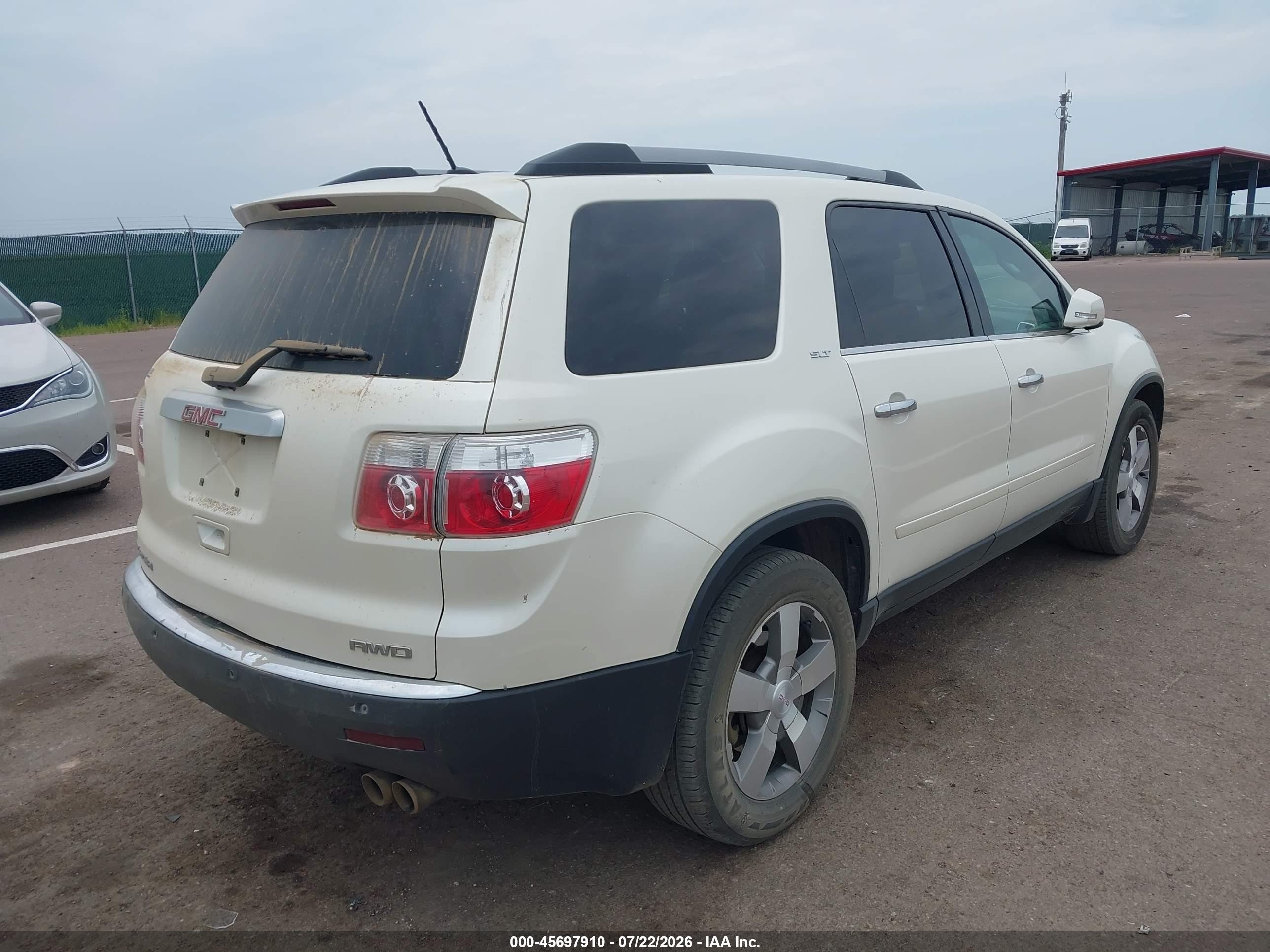 2012 Gmc Acadia Slt-1 White vin: 1GKKVRED6CJ339939