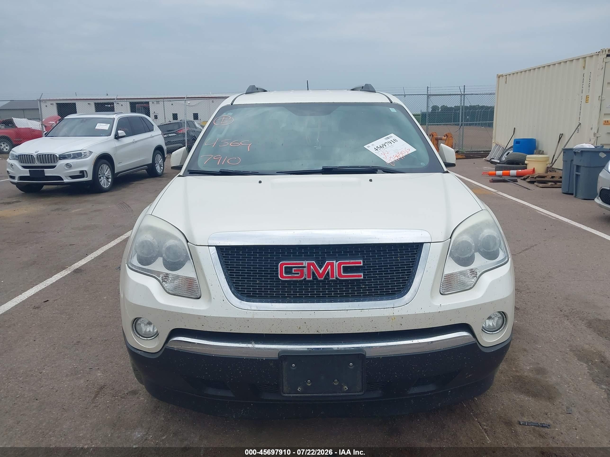 2012 Gmc Acadia Slt-1 White vin: 1GKKVRED6CJ339939