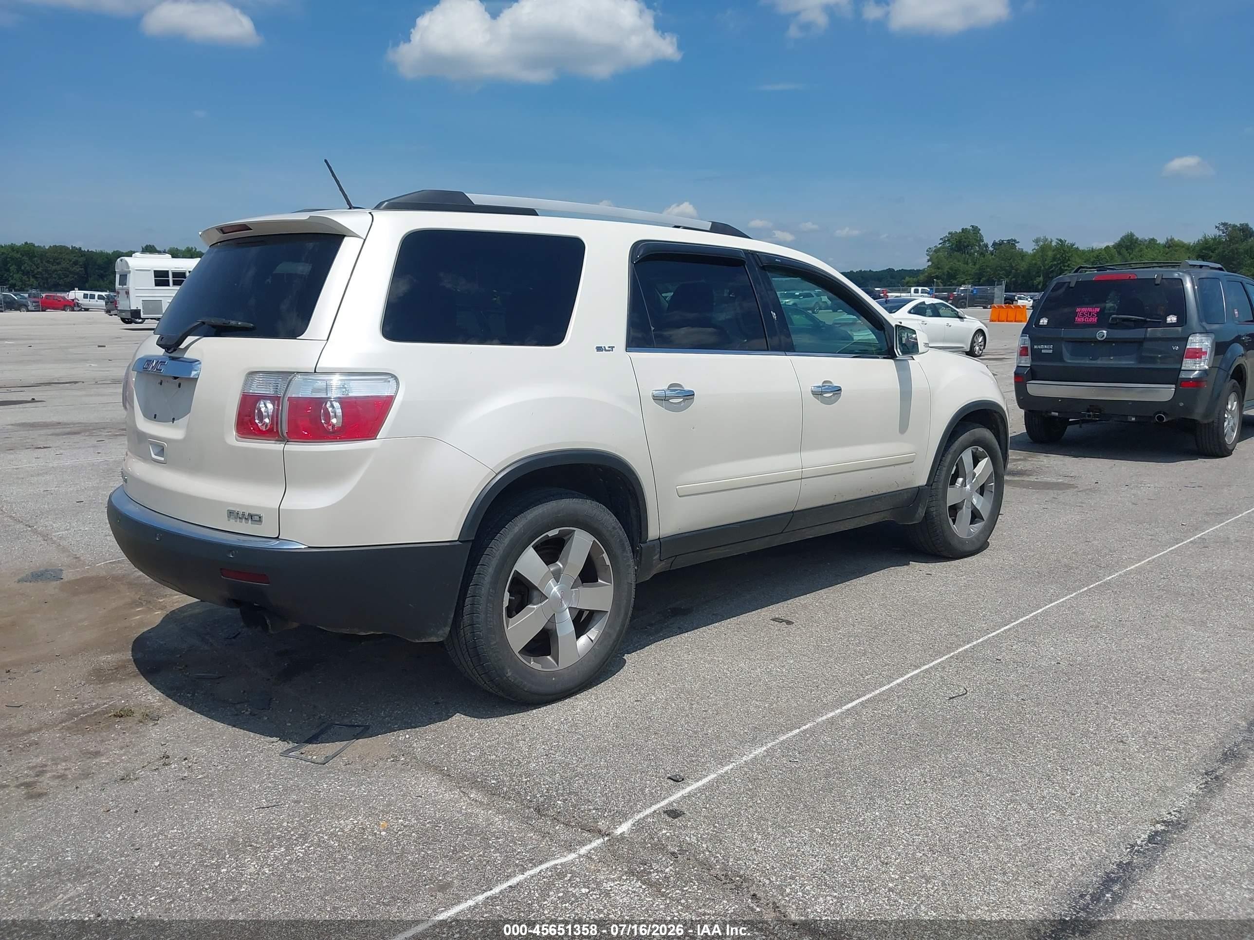 2011 Gmc Acadia Slt-1 White vin: 1GKKVRED7BJ204791