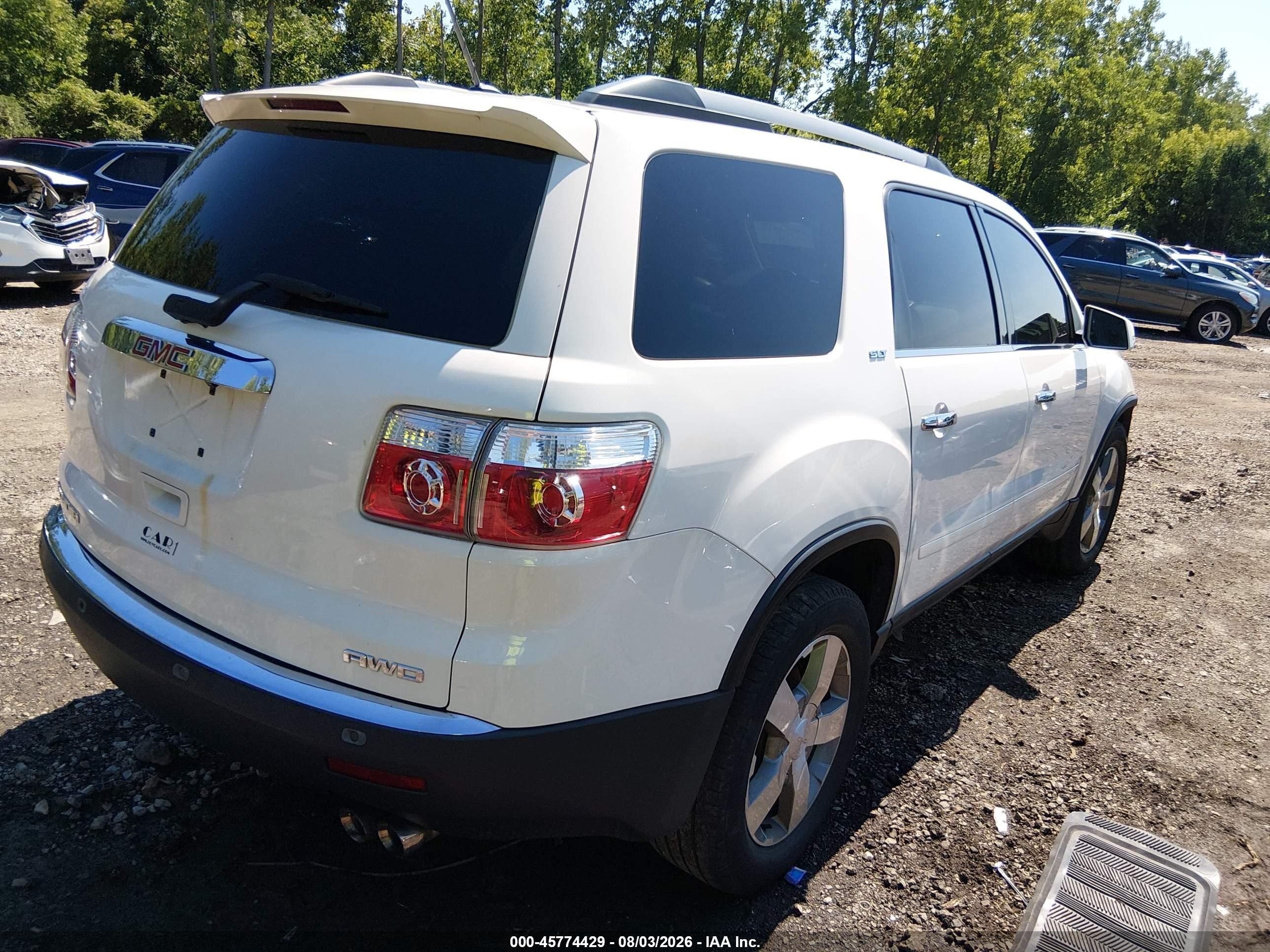 2011 Gmc Acadia Slt-1 White vin: 1GKKVRED8BJ204685