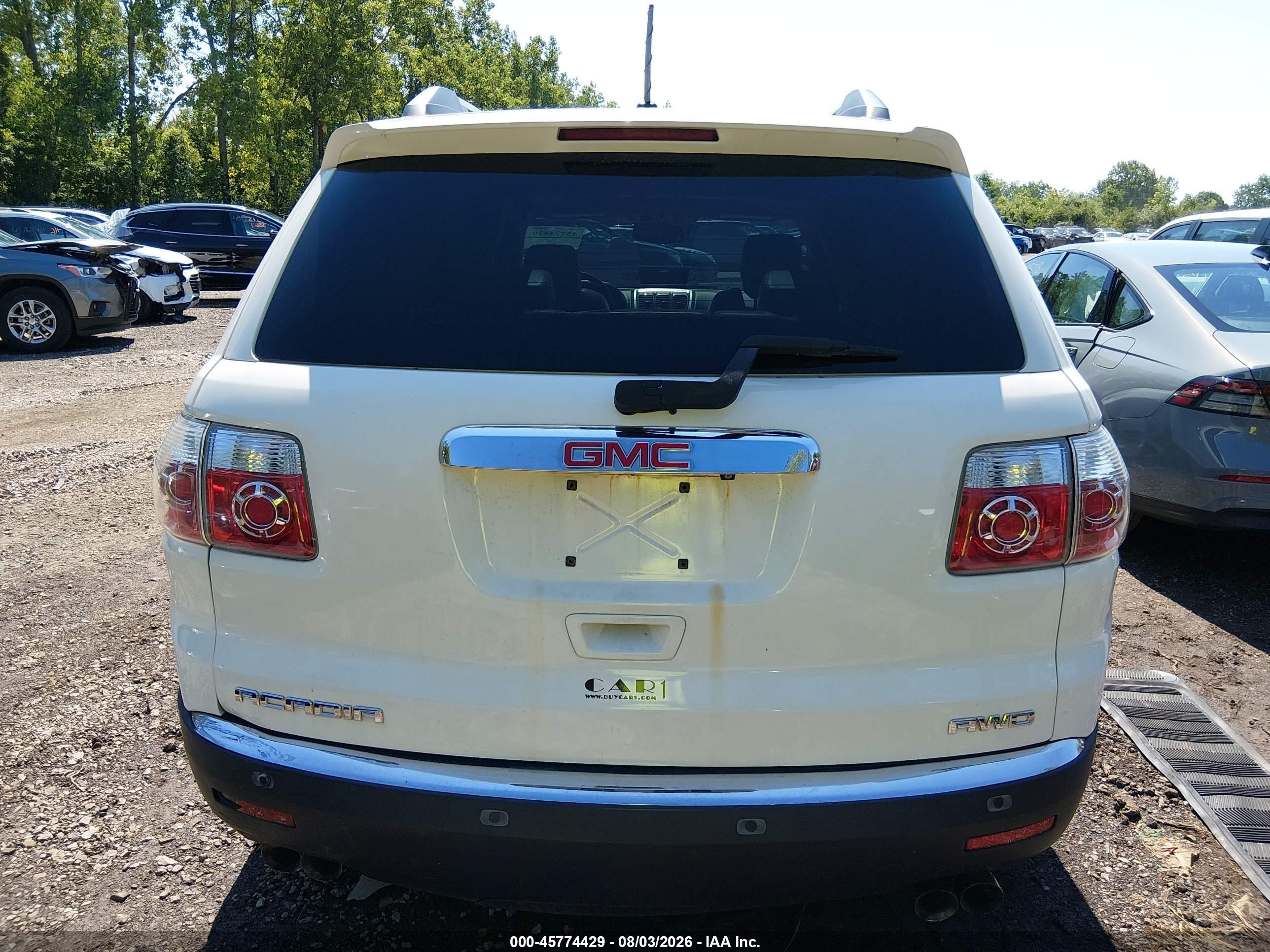 2011 Gmc Acadia Slt-1 White vin: 1GKKVRED8BJ204685