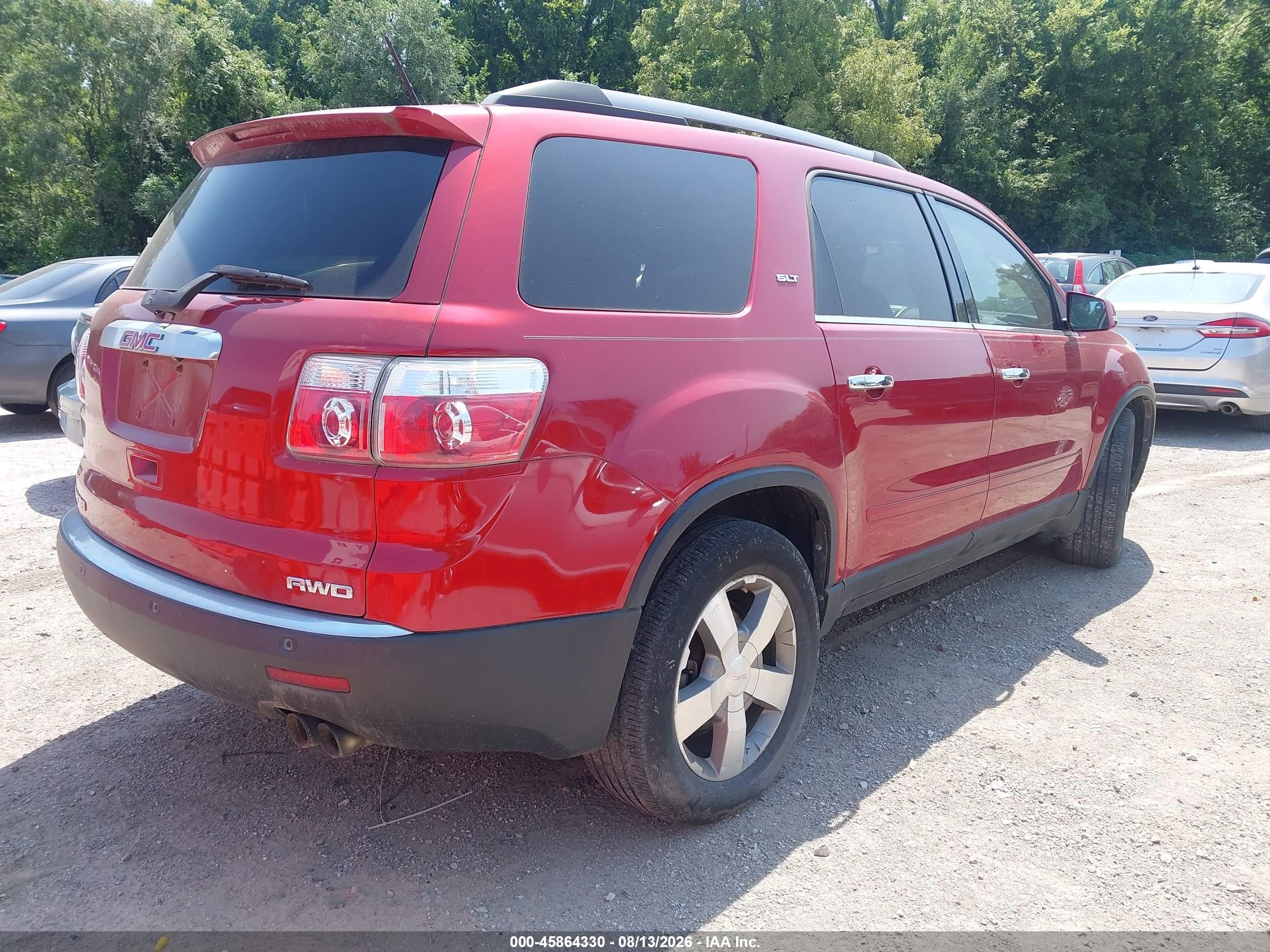 2012 Gmc Acadia Slt-1 Red vin: 1GKKVRED8CJ377687