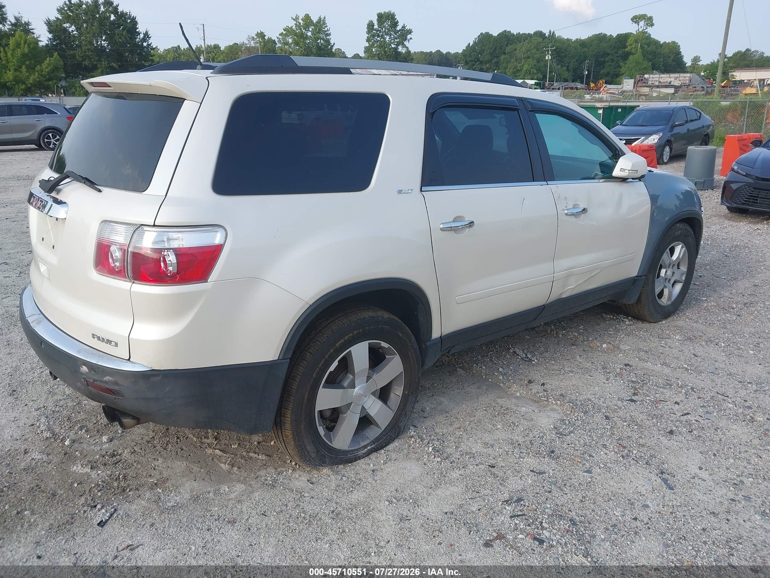2011 Gmc Acadia Slt-1 White vin: 1GKKVRED9BJ244533