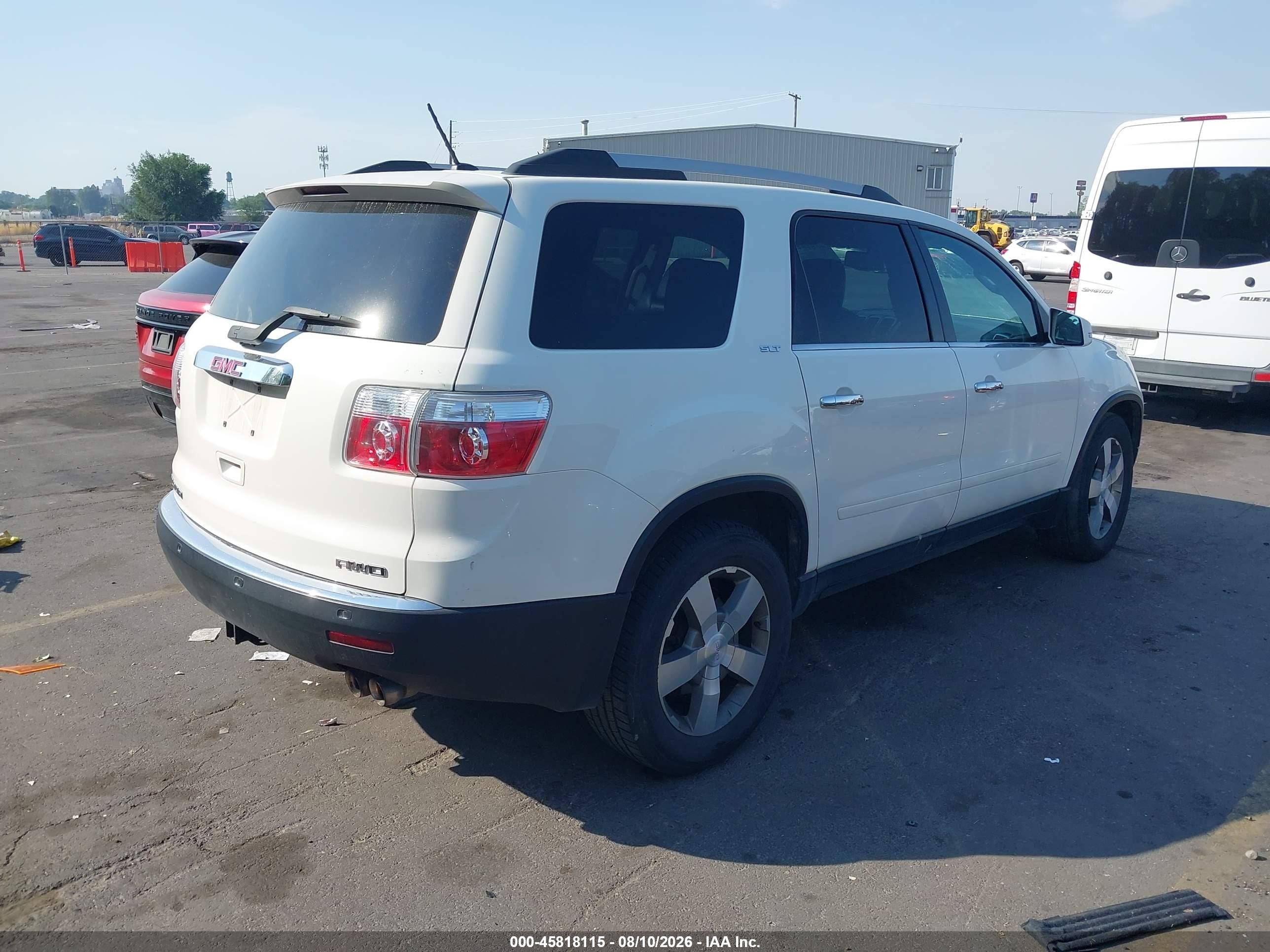 2012 Gmc Acadia Slt-1 White vin: 1GKKVRED9CJ167051