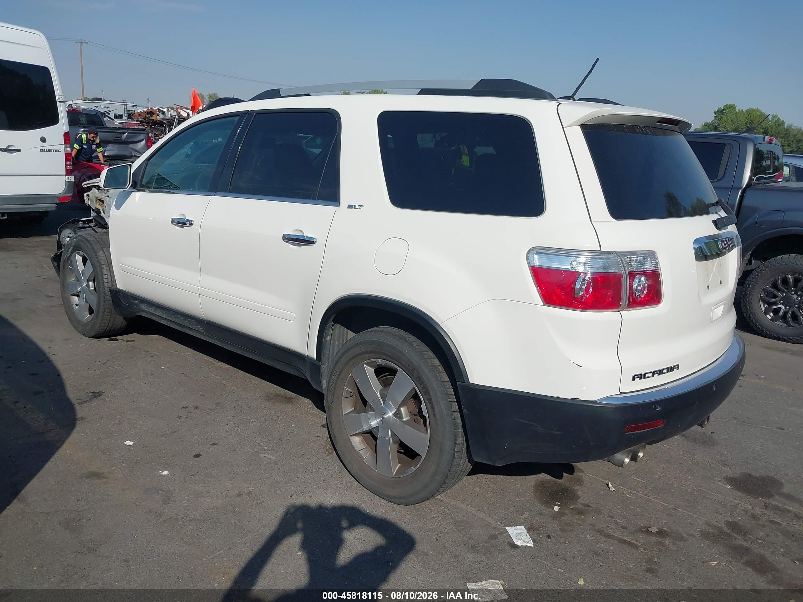 2012 Gmc Acadia Slt-1 White vin: 1GKKVRED9CJ167051