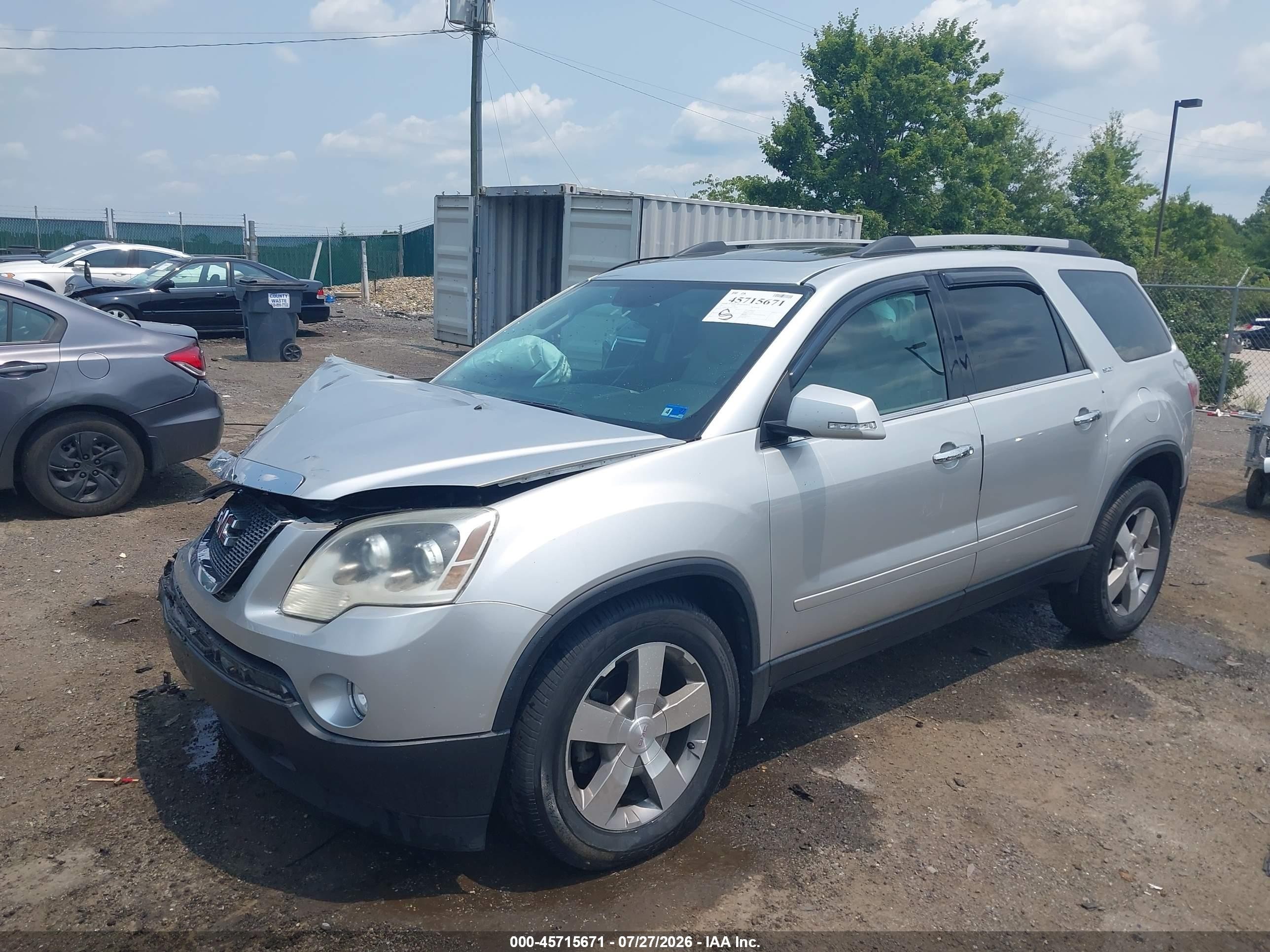 2012 Gmc Acadia Slt-1 Silver vin: 1GKKVRED9CJ334279