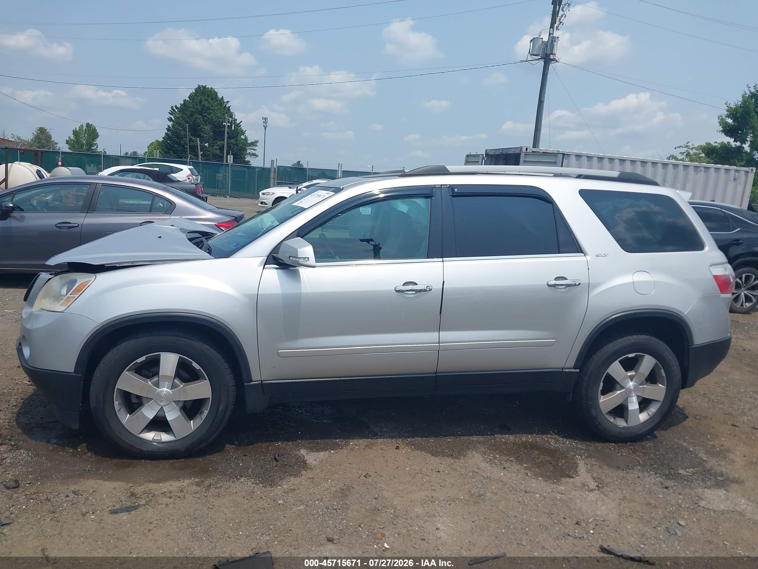 2012 Gmc Acadia Slt-1 Silver vin: 1GKKVRED9CJ334279