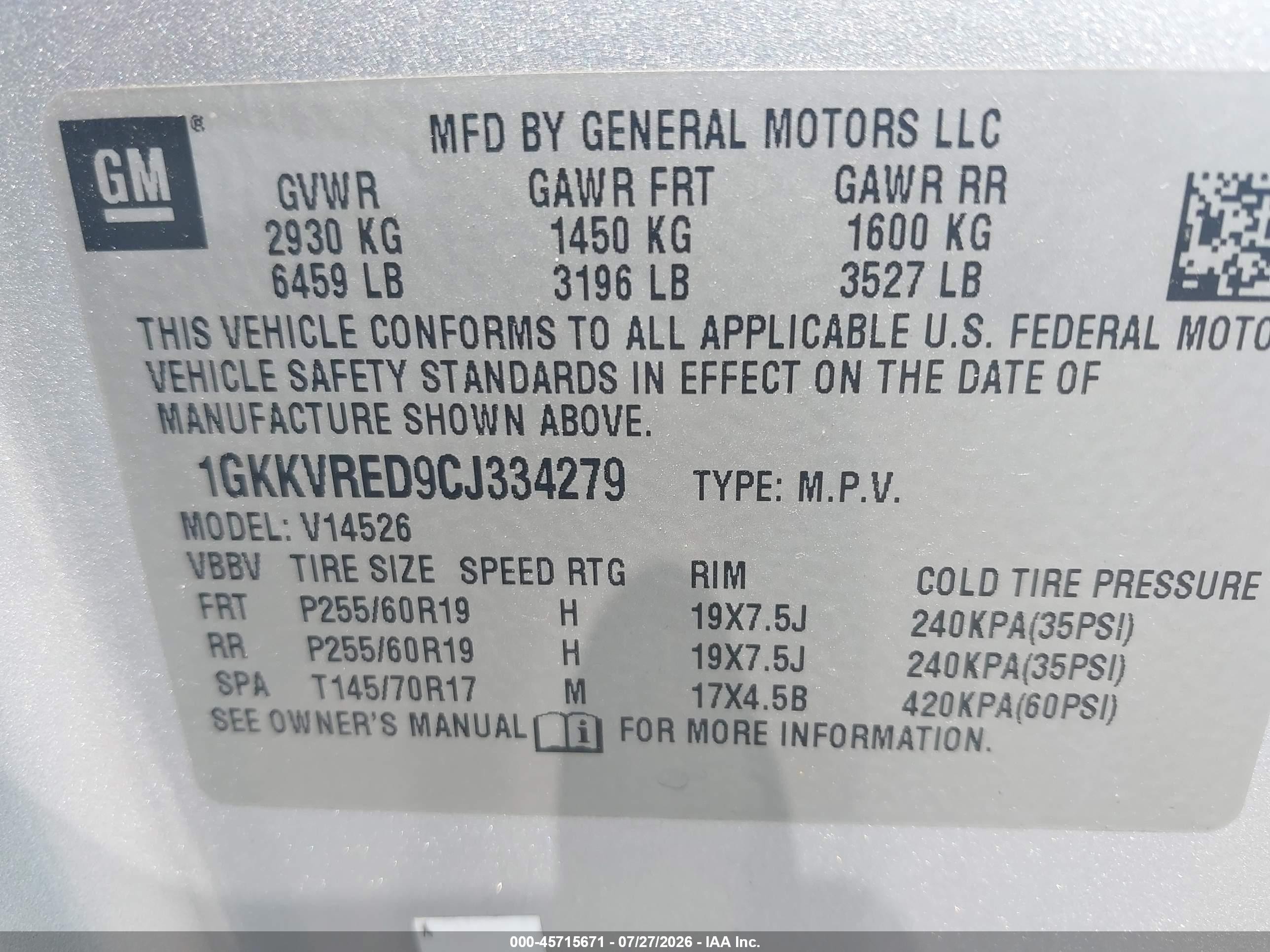 2012 Gmc Acadia Slt-1 Silver vin: 1GKKVRED9CJ334279
