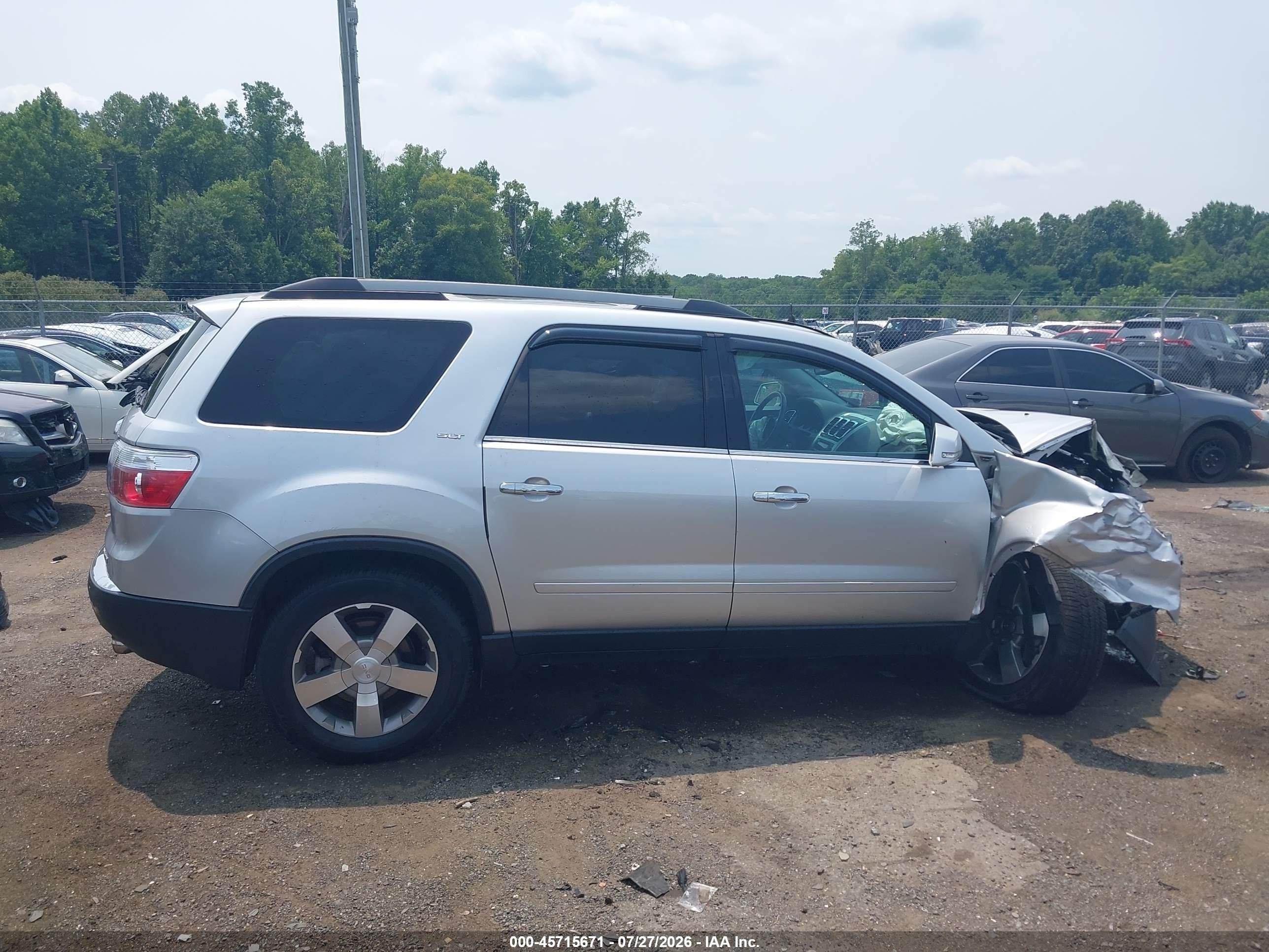 2012 Gmc Acadia Slt-1 Silver vin: 1GKKVRED9CJ334279