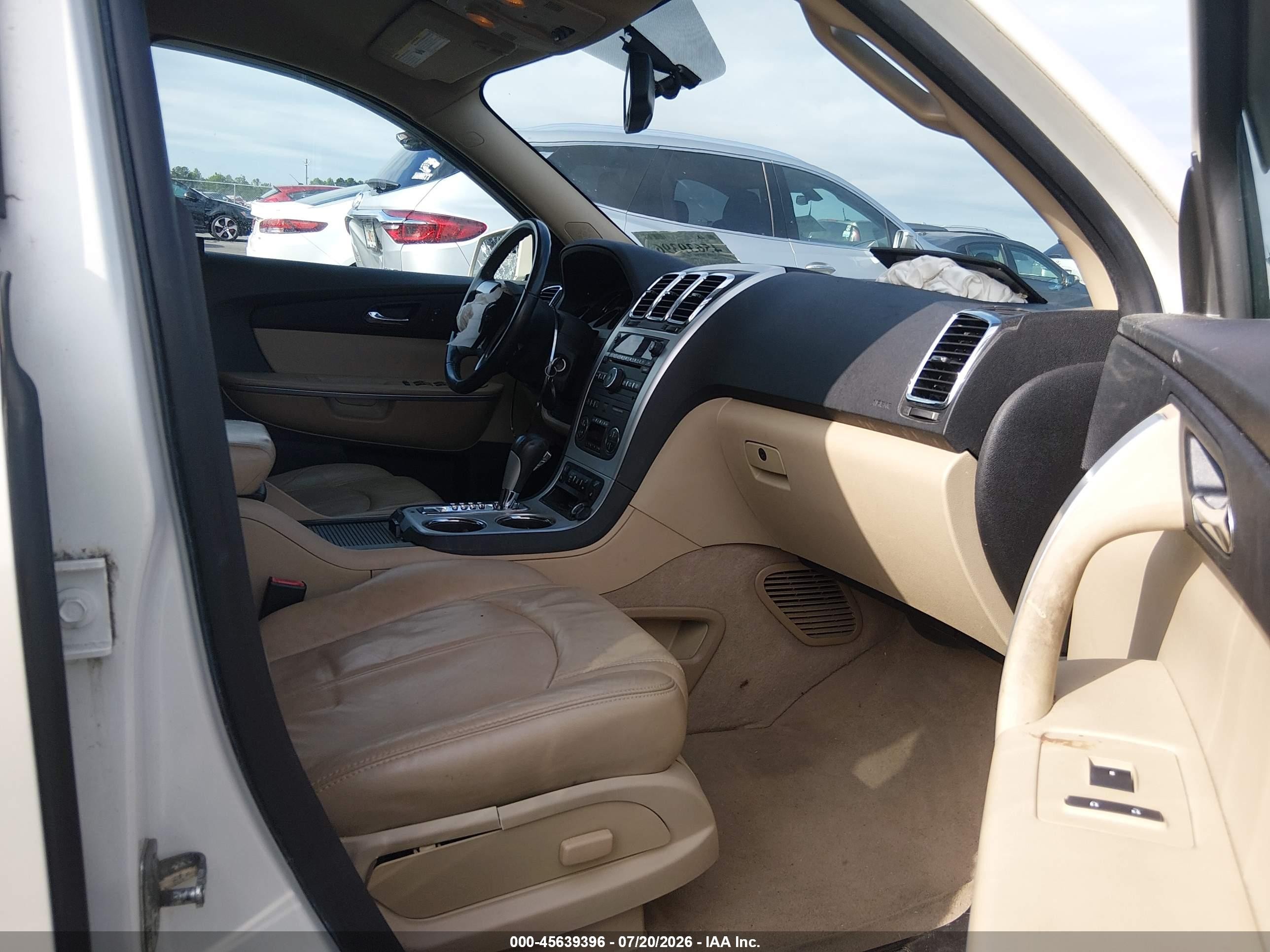2012 Gmc Acadia Slt-1 White vin: 1GKKVRED9CJ350658