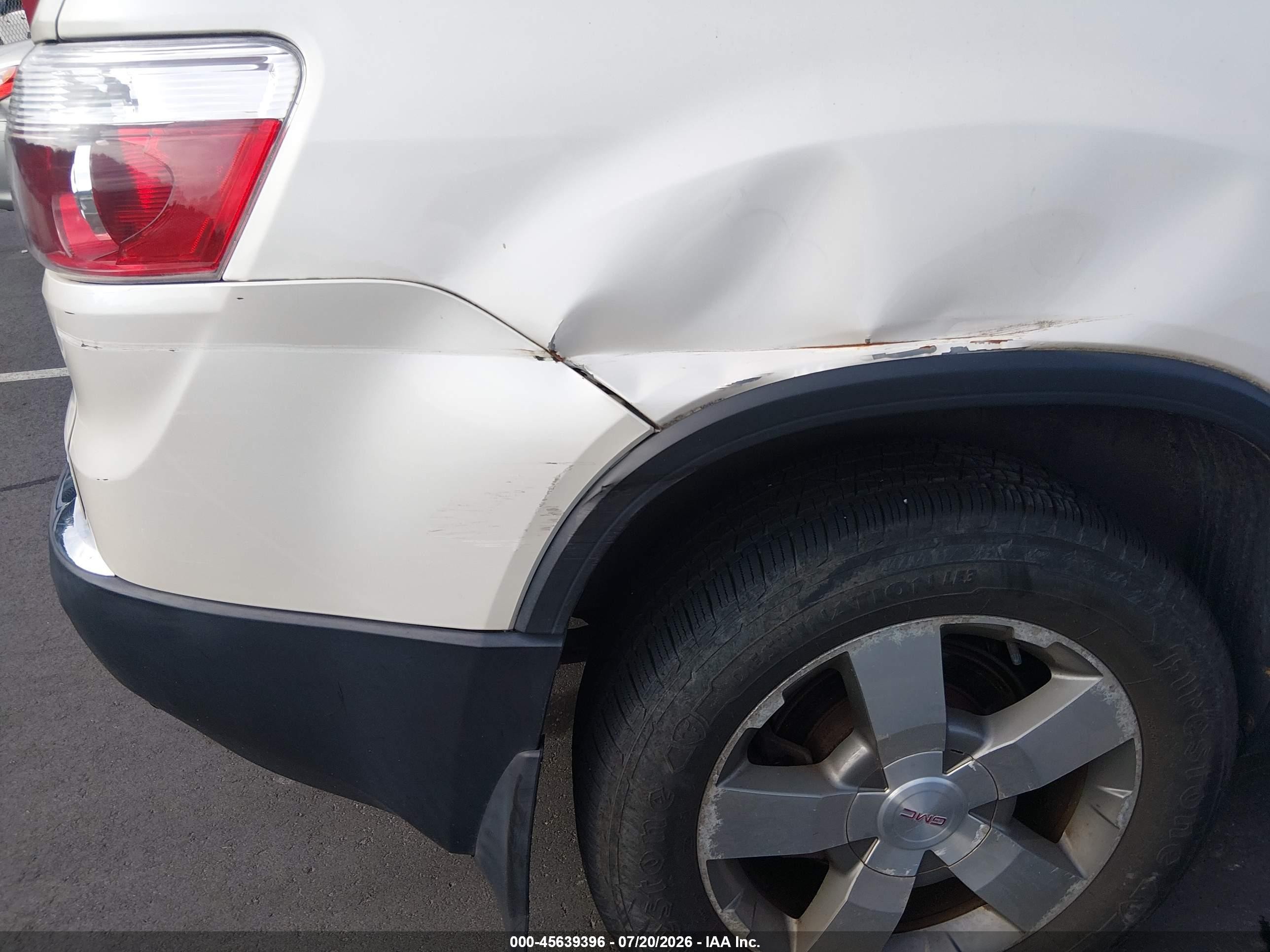 2012 Gmc Acadia Slt-1 White vin: 1GKKVRED9CJ350658