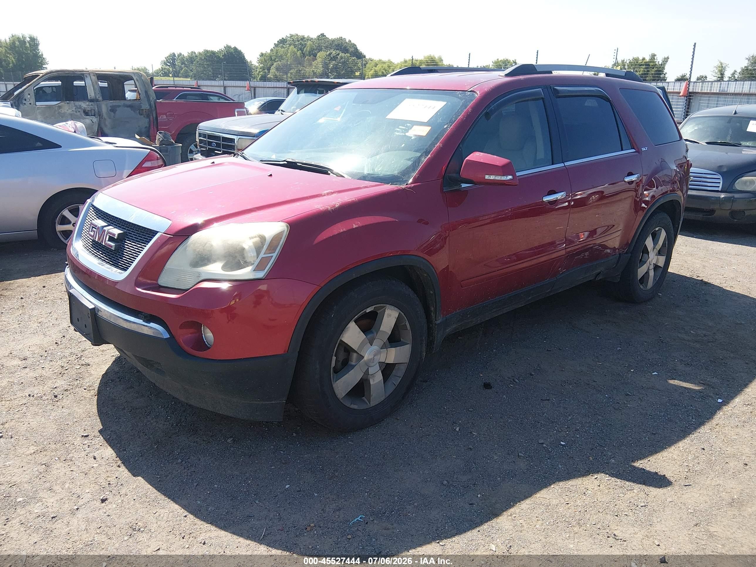 2012 Gmc Acadia Slt-1 Red vin: 1GKKVRED9CJ356170