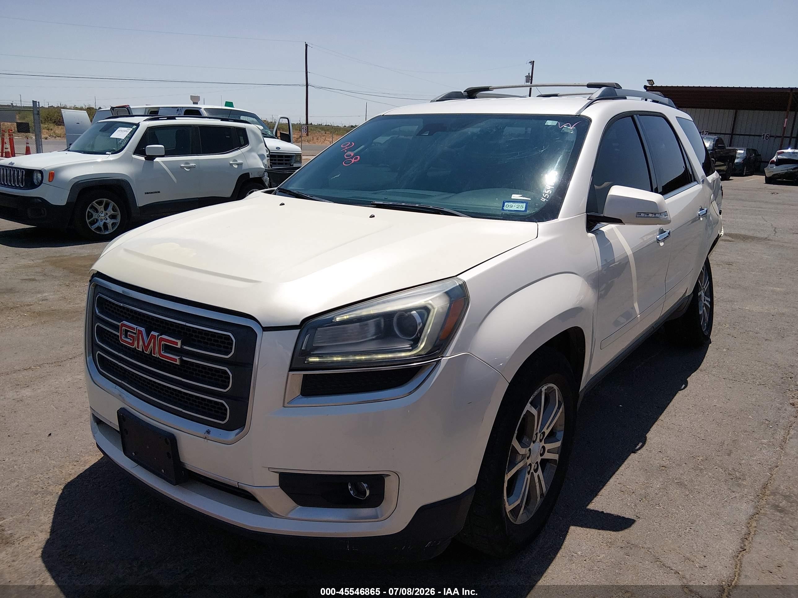 2015 Gmc Acadia Slt White vin: 1GKKVRKD1FJ281148