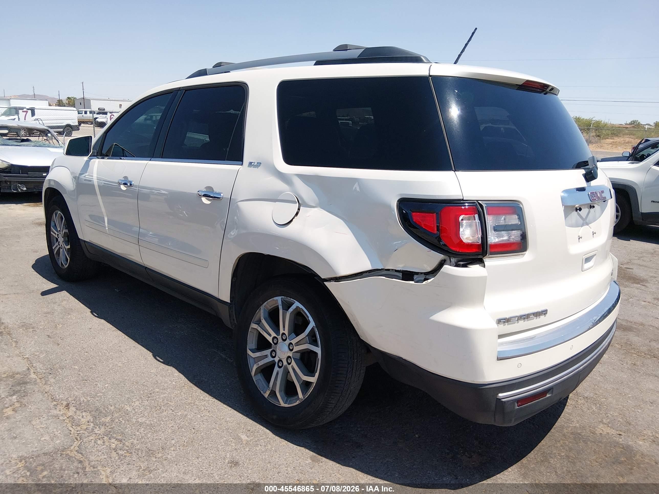 2015 Gmc Acadia Slt White vin: 1GKKVRKD1FJ281148