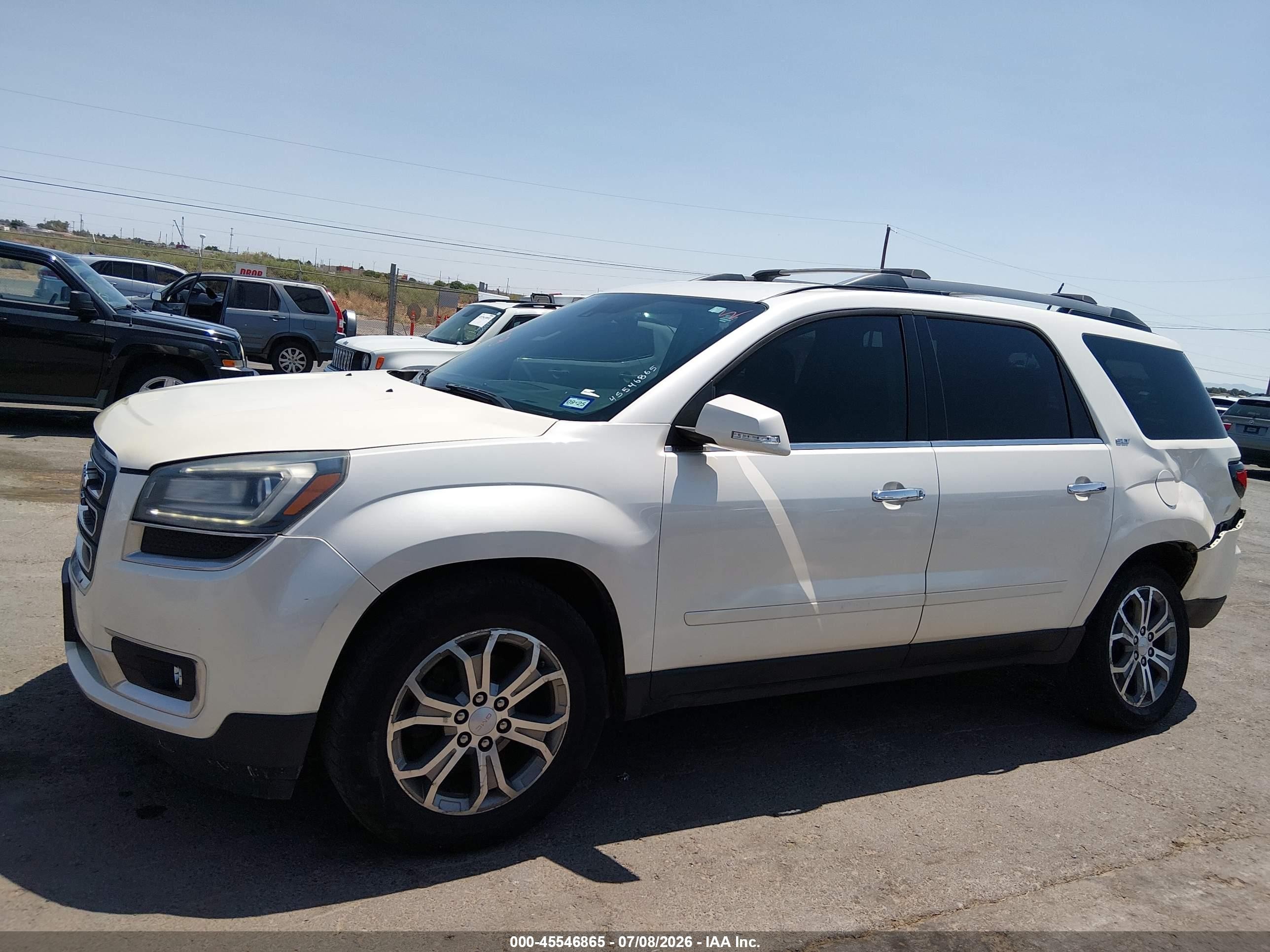 2015 Gmc Acadia Slt White vin: 1GKKVRKD1FJ281148