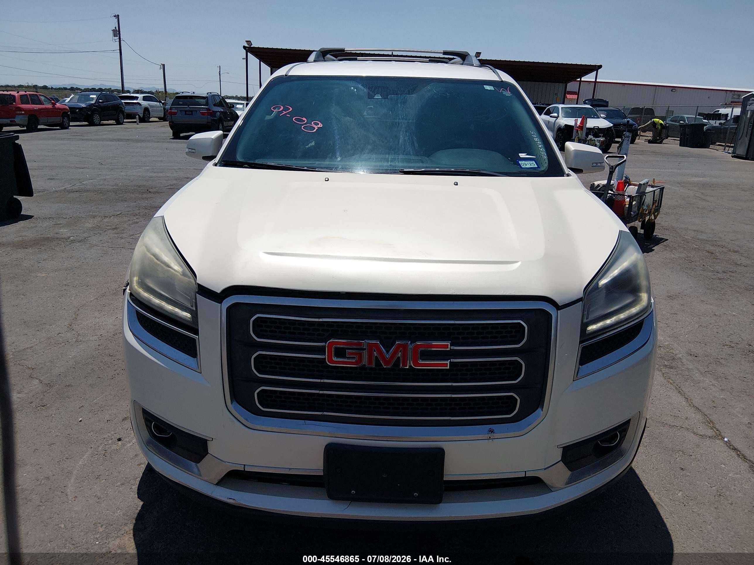 2015 Gmc Acadia Slt White vin: 1GKKVRKD1FJ281148