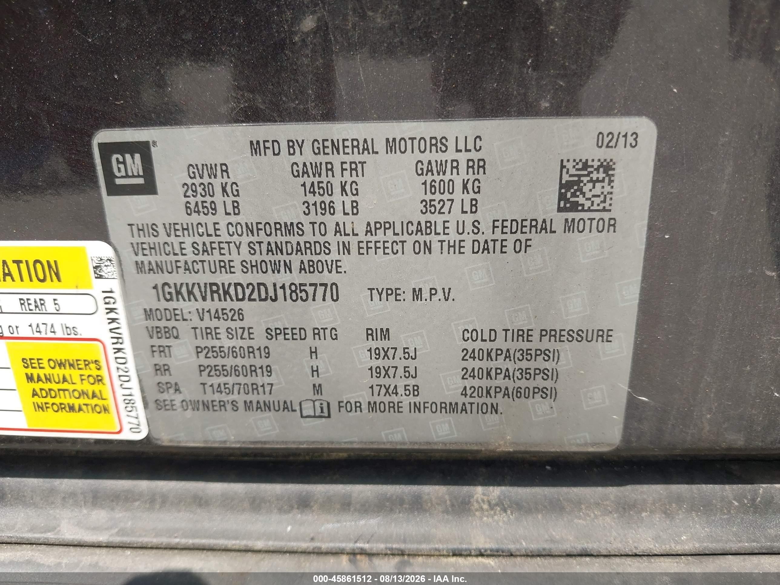 2013 Gmc Acadia Slt-1 Серый vin: 1GKKVRKD2DJ185770