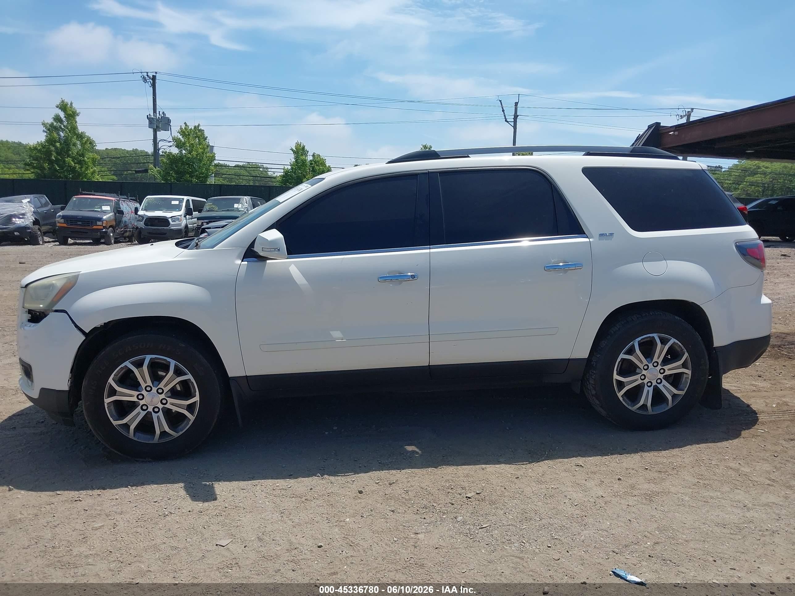 2015 Gmc Acadia Slt-1 White vin: 1GKKVRKD2FJ264150
