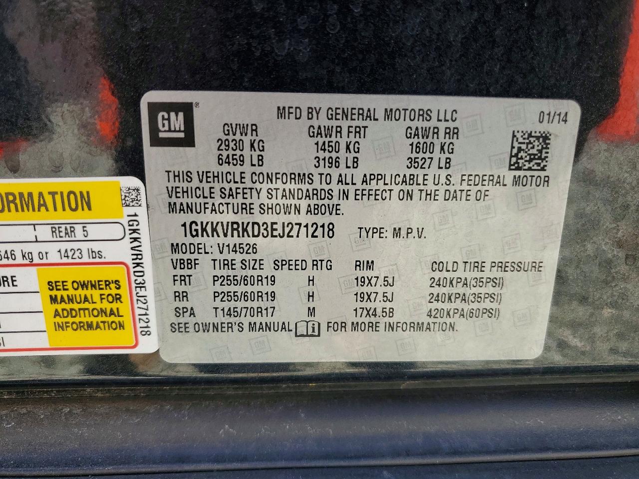 2014 Gmc Acadia Slt-1 Black vin: 1GKKVRKD3EJ271218