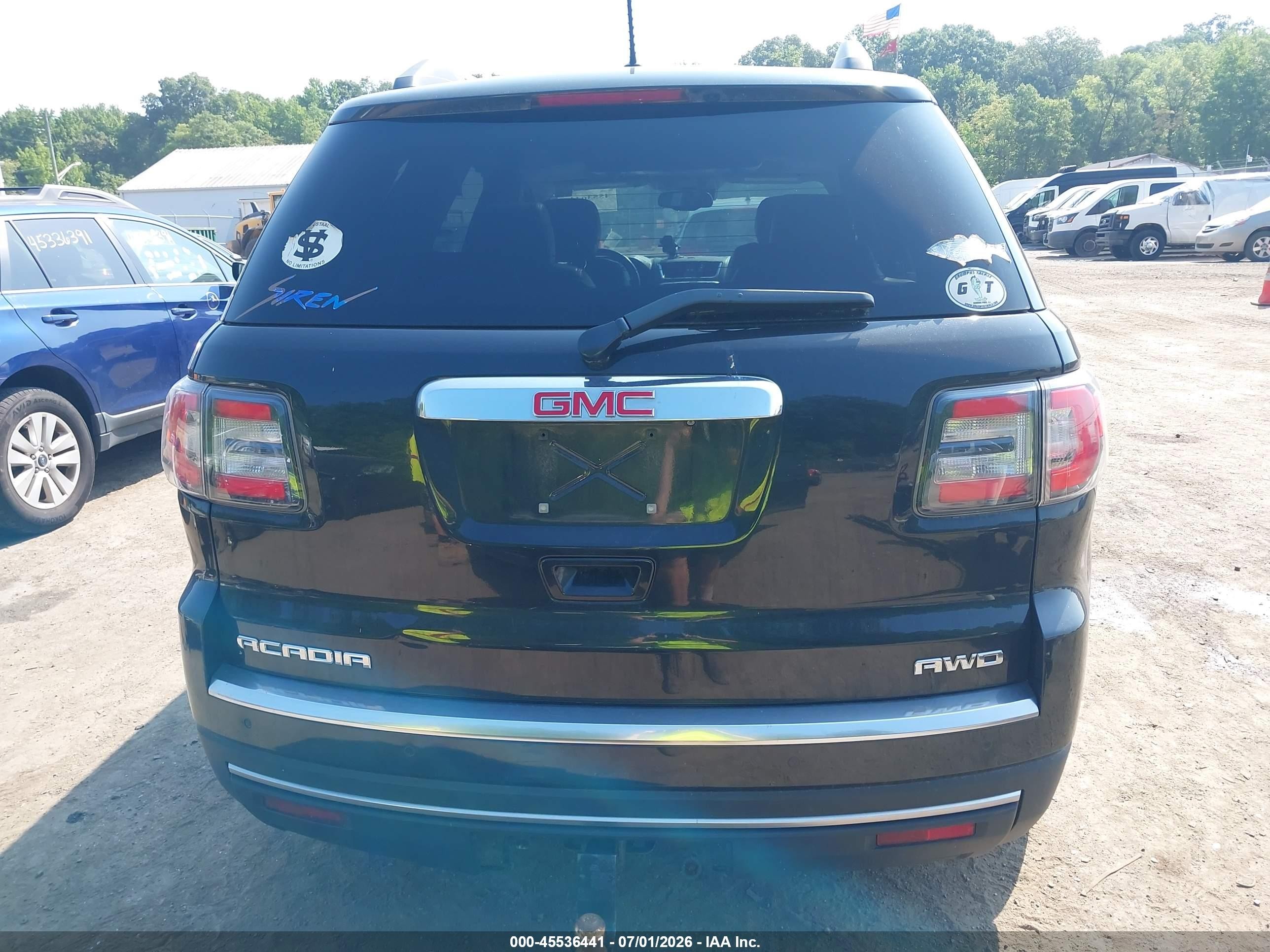 2015 Gmc Acadia Slt Black vin: 1GKKVRKD3FJ285640