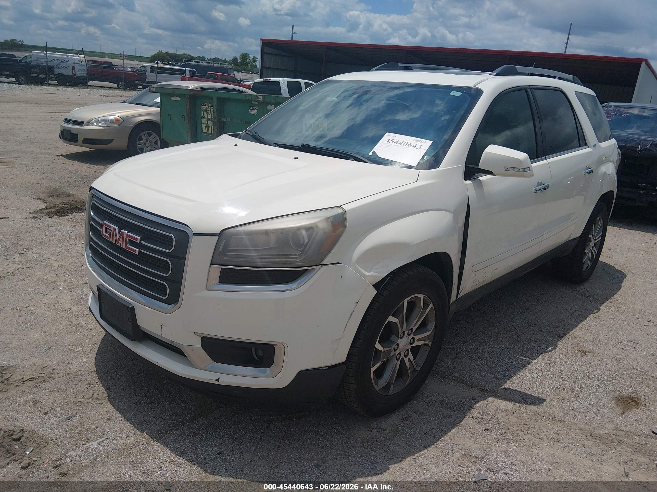 2015 Gmc Acadia Slt-1 White vin: 1GKKVRKD4FJ195042