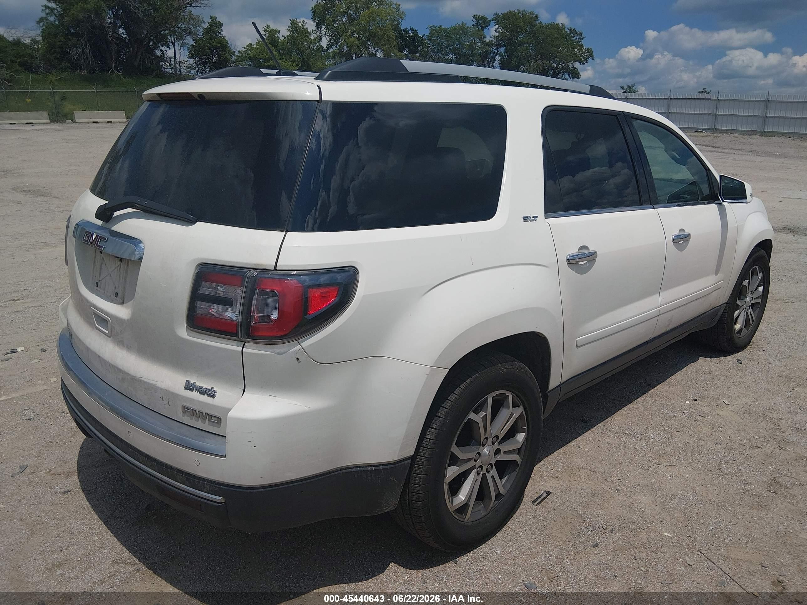 2015 Gmc Acadia Slt-1 White vin: 1GKKVRKD4FJ195042