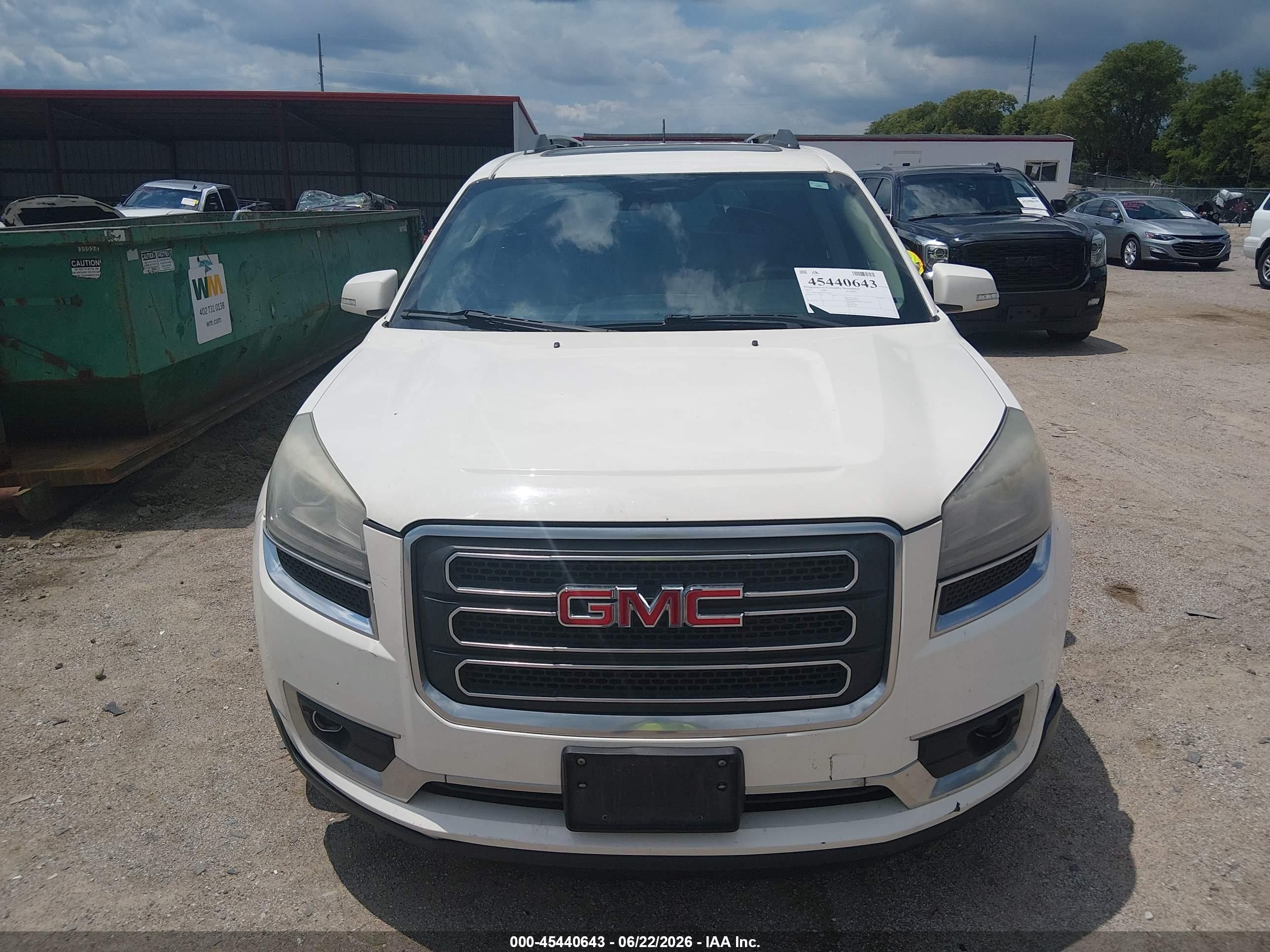 2015 Gmc Acadia Slt-1 White vin: 1GKKVRKD4FJ195042