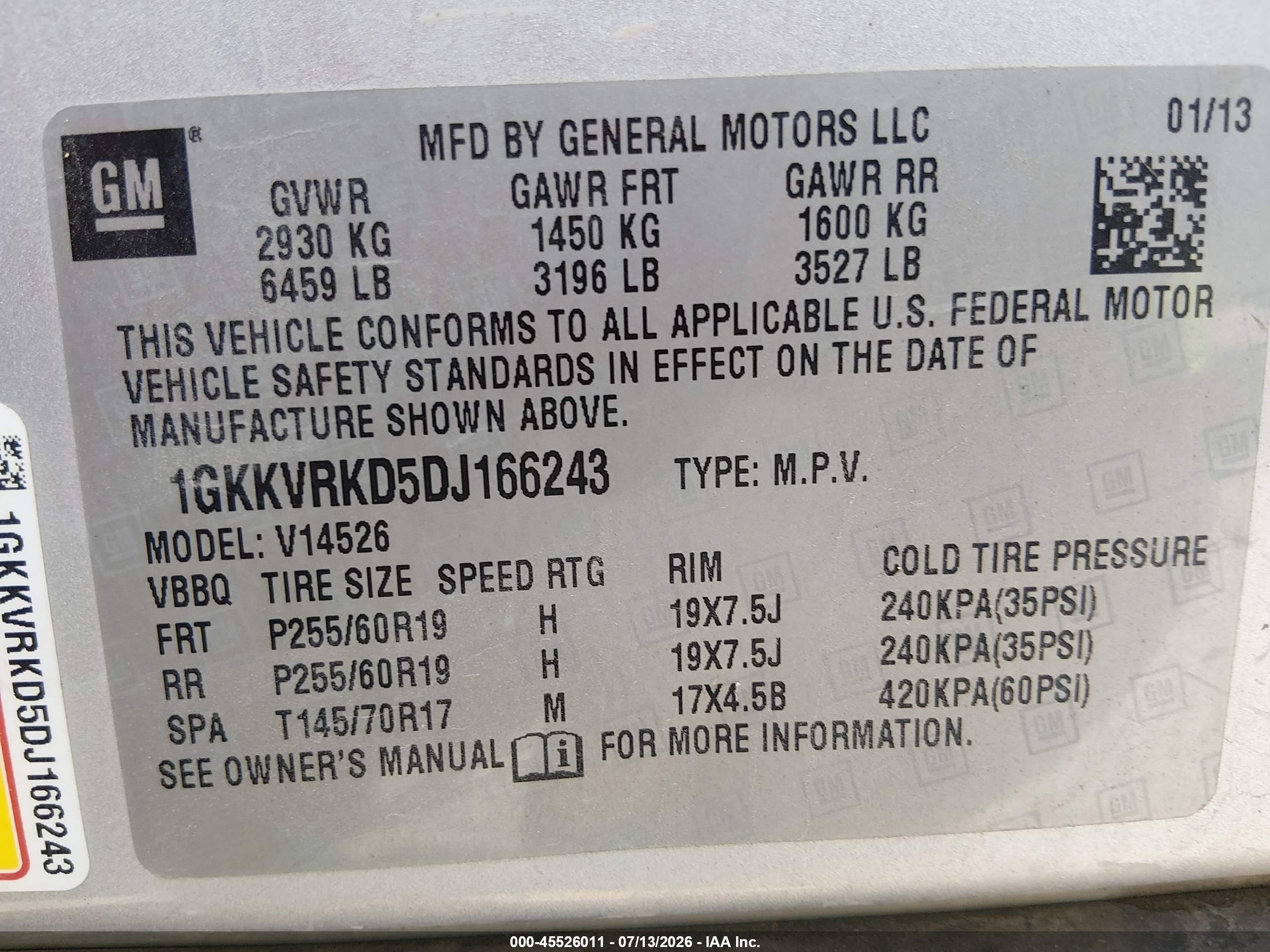 2013 Gmc Acadia Slt-1 Silver vin: 1GKKVRKD5DJ166243