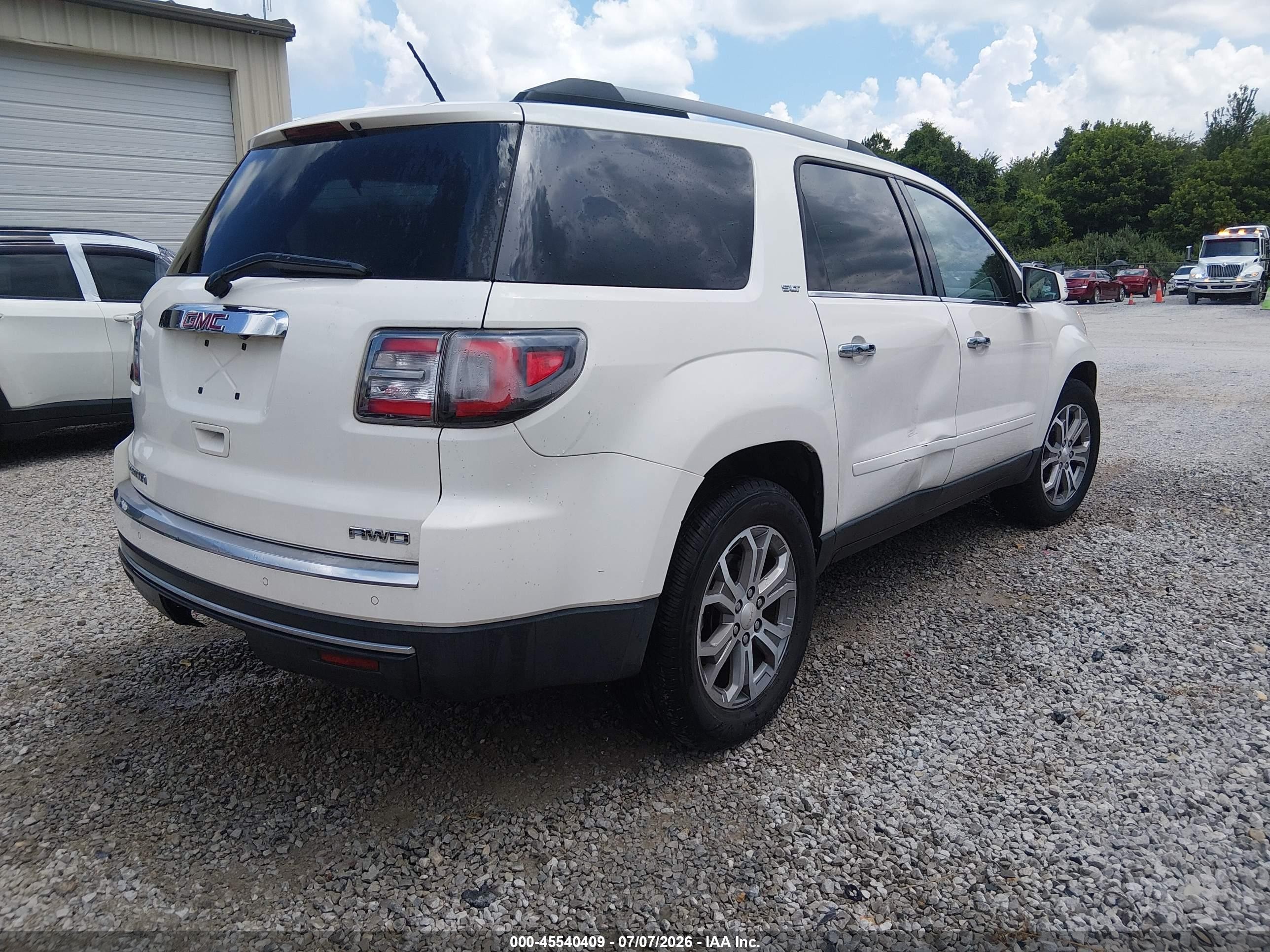 2013 Gmc Acadia Slt-1 White vin: 1GKKVRKD5DJ175279
