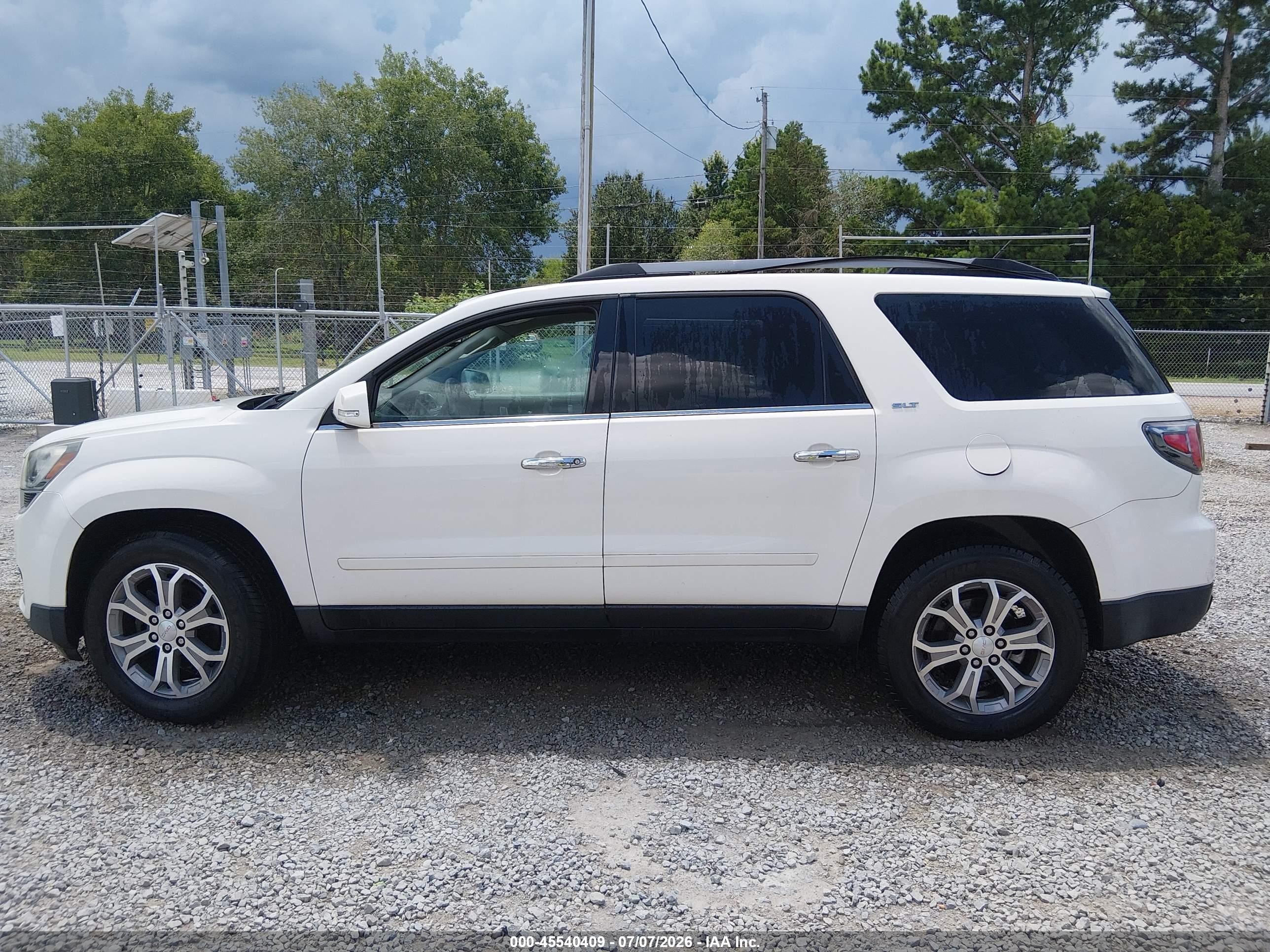 2013 Gmc Acadia Slt-1 White vin: 1GKKVRKD5DJ175279