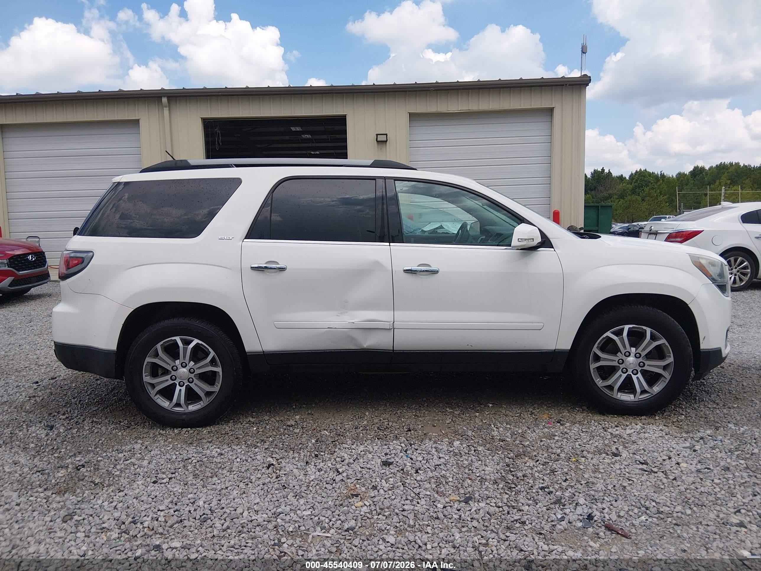 2013 Gmc Acadia Slt-1 White vin: 1GKKVRKD5DJ175279
