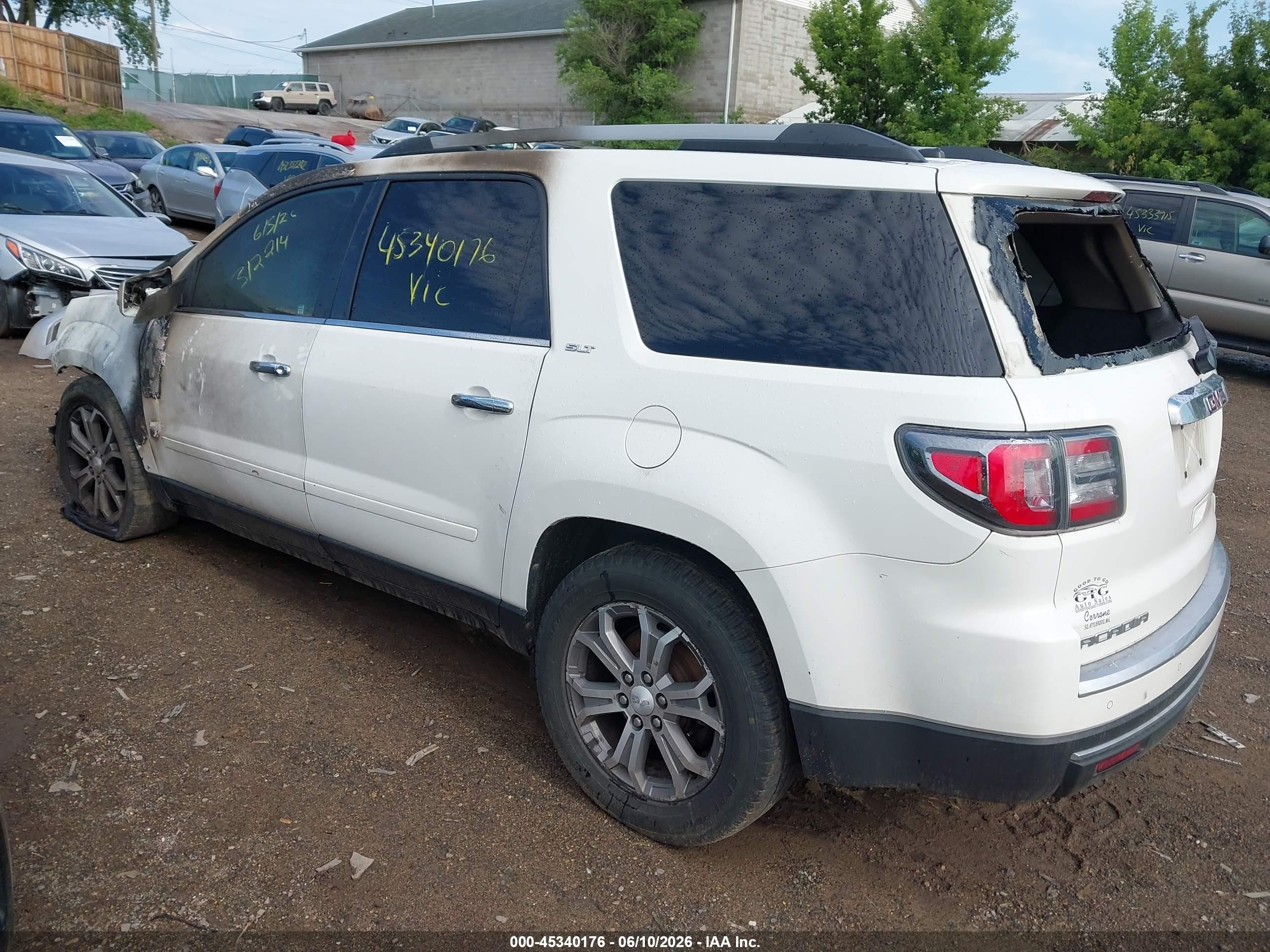 2013 Gmc Acadia Slt-1 White vin: 1GKKVRKD6DJ184556