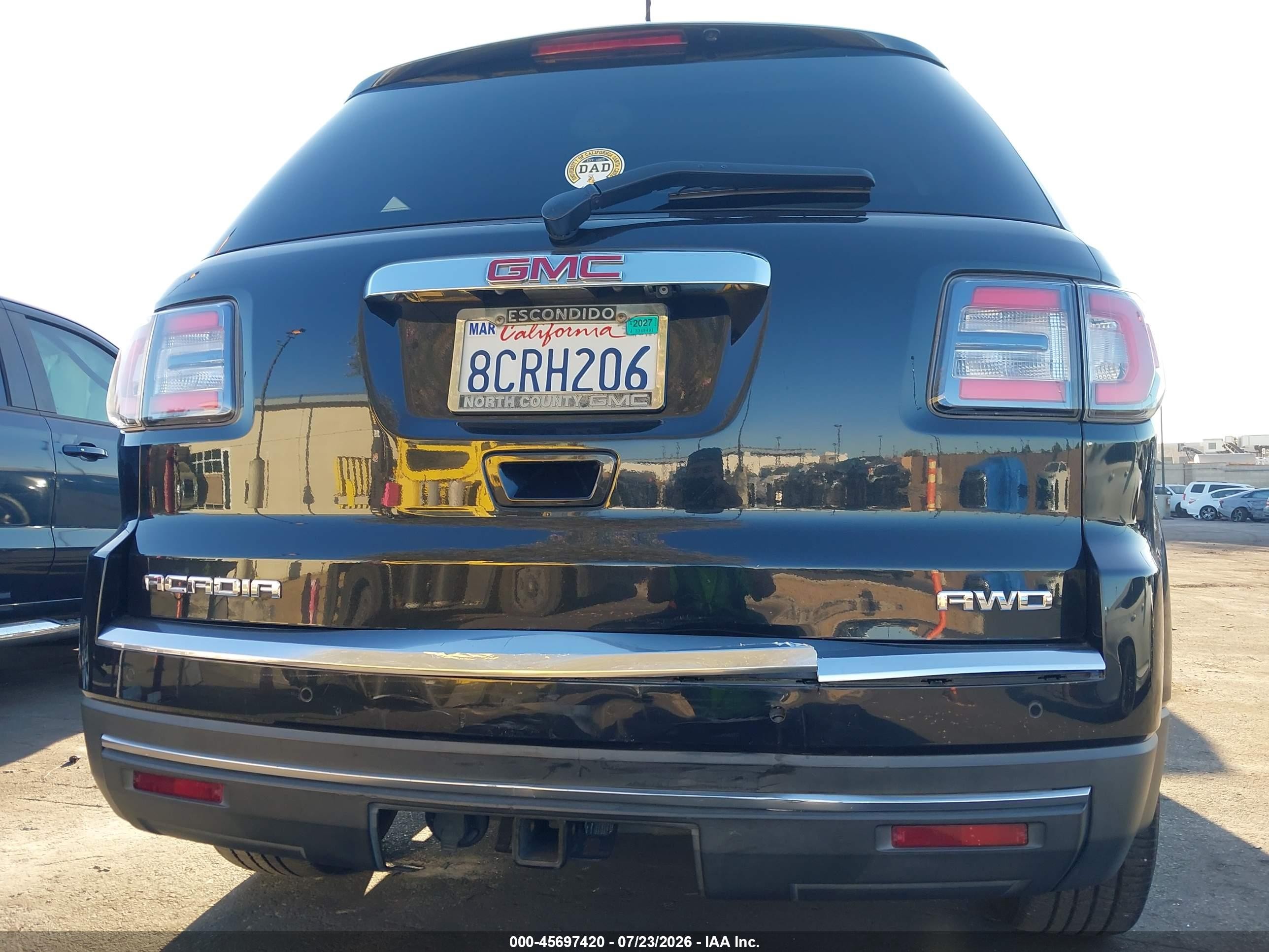 2015 Gmc Acadia Slt Black vin: 1GKKVRKD6FJ210754