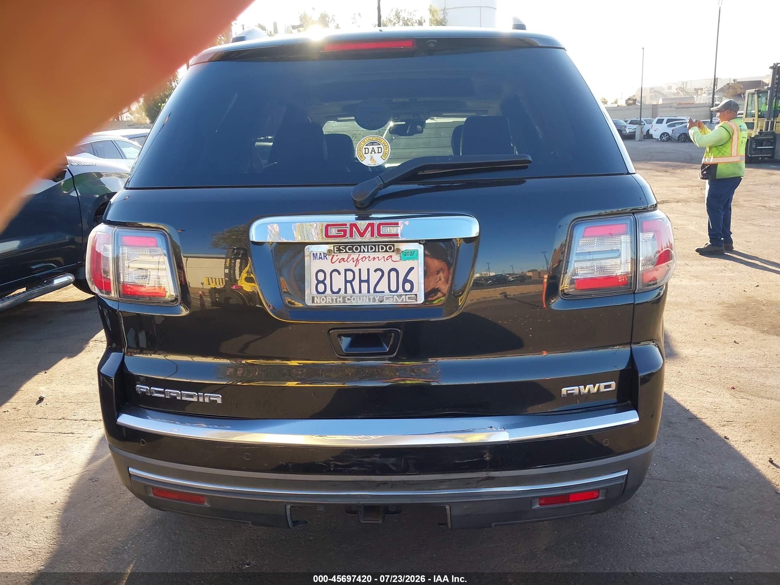 2015 Gmc Acadia Slt Black vin: 1GKKVRKD6FJ210754