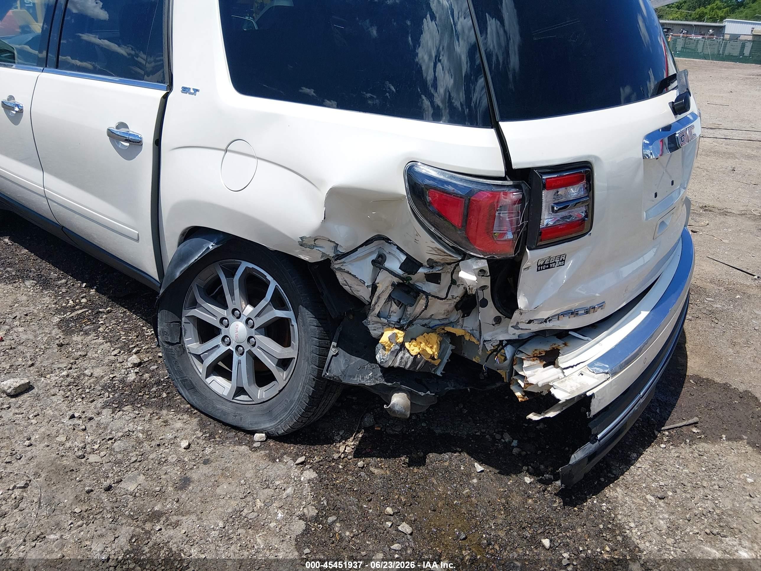 2013 Gmc Acadia Slt-1 White vin: 1GKKVRKD7DJ137536