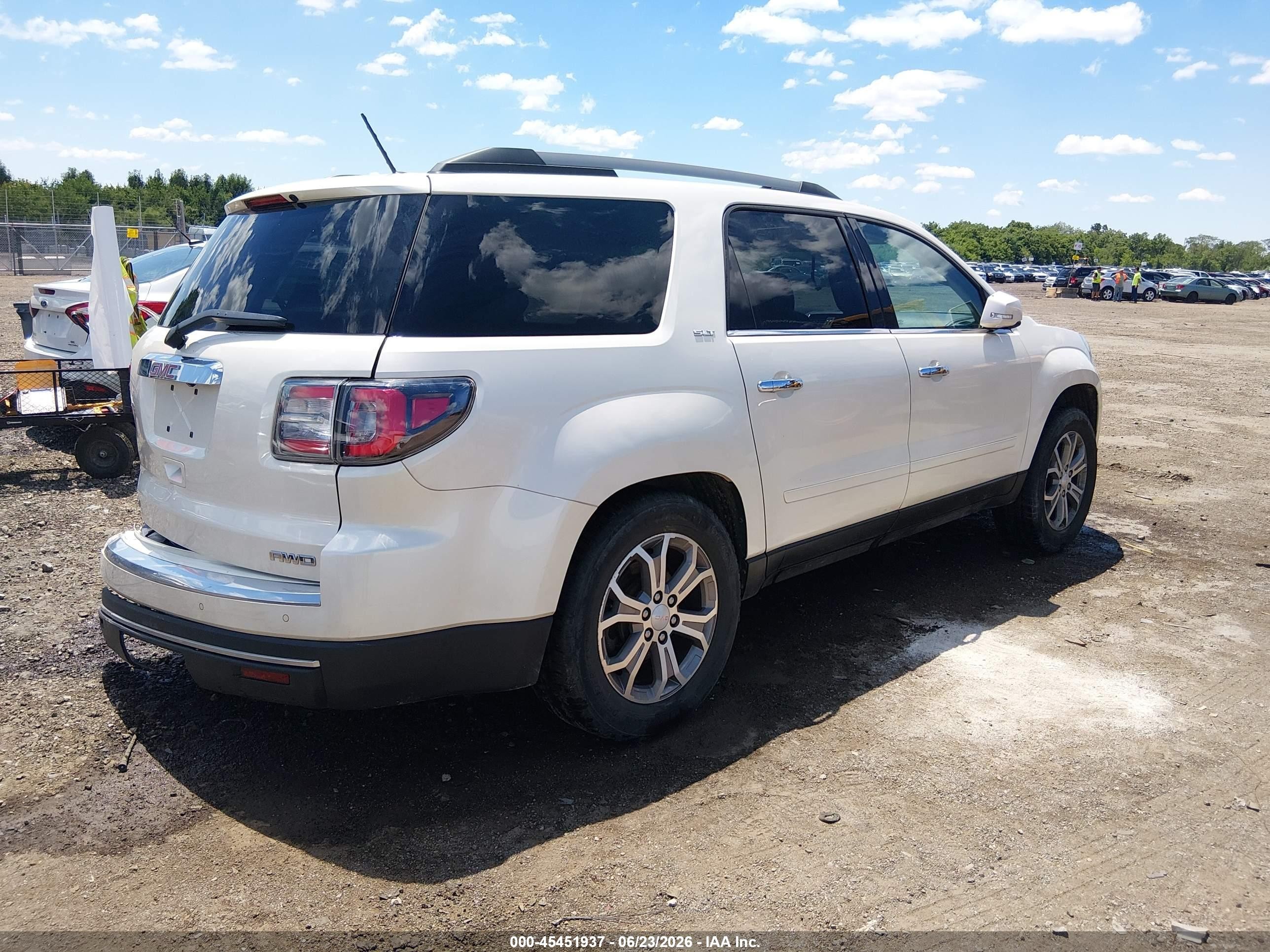 2013 Gmc Acadia Slt-1 White vin: 1GKKVRKD7DJ137536