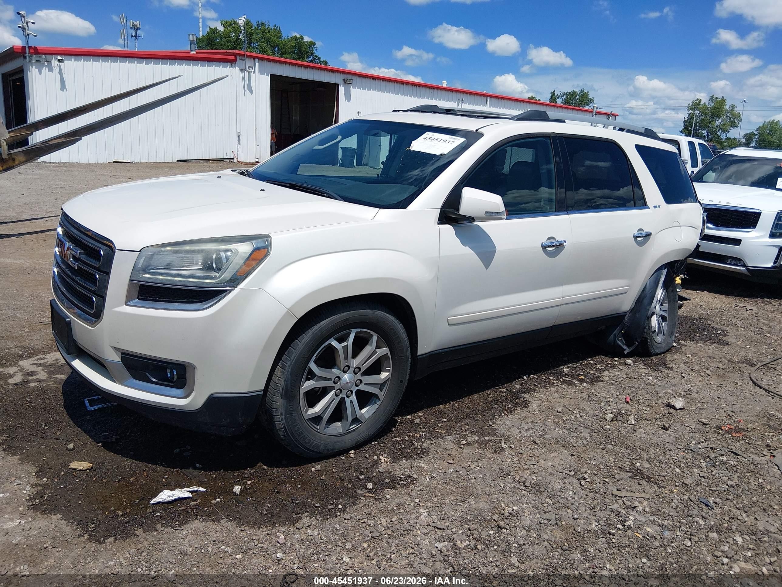 2013 Gmc Acadia Slt-1 White vin: 1GKKVRKD7DJ137536