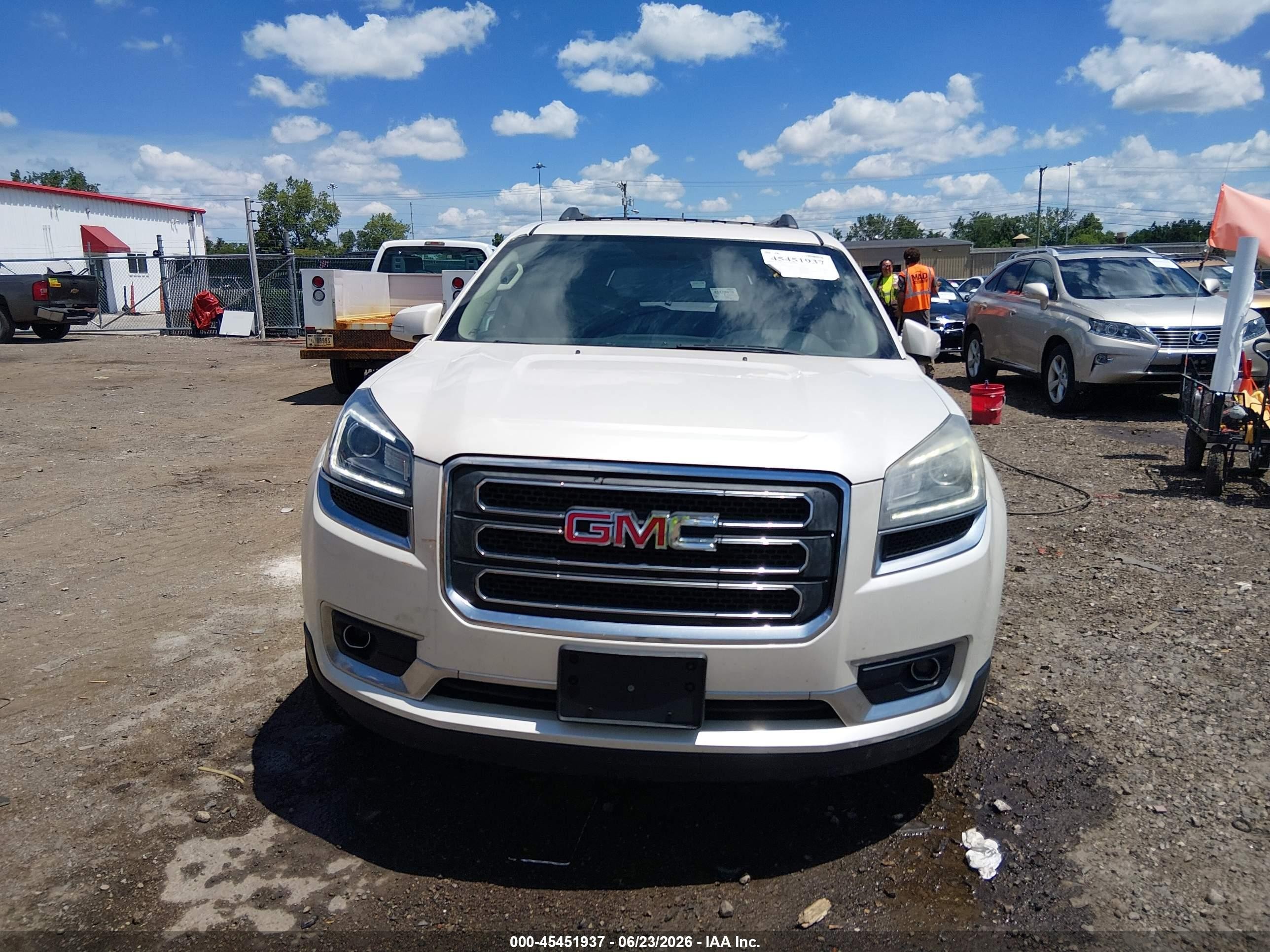 2013 Gmc Acadia Slt-1 White vin: 1GKKVRKD7DJ137536