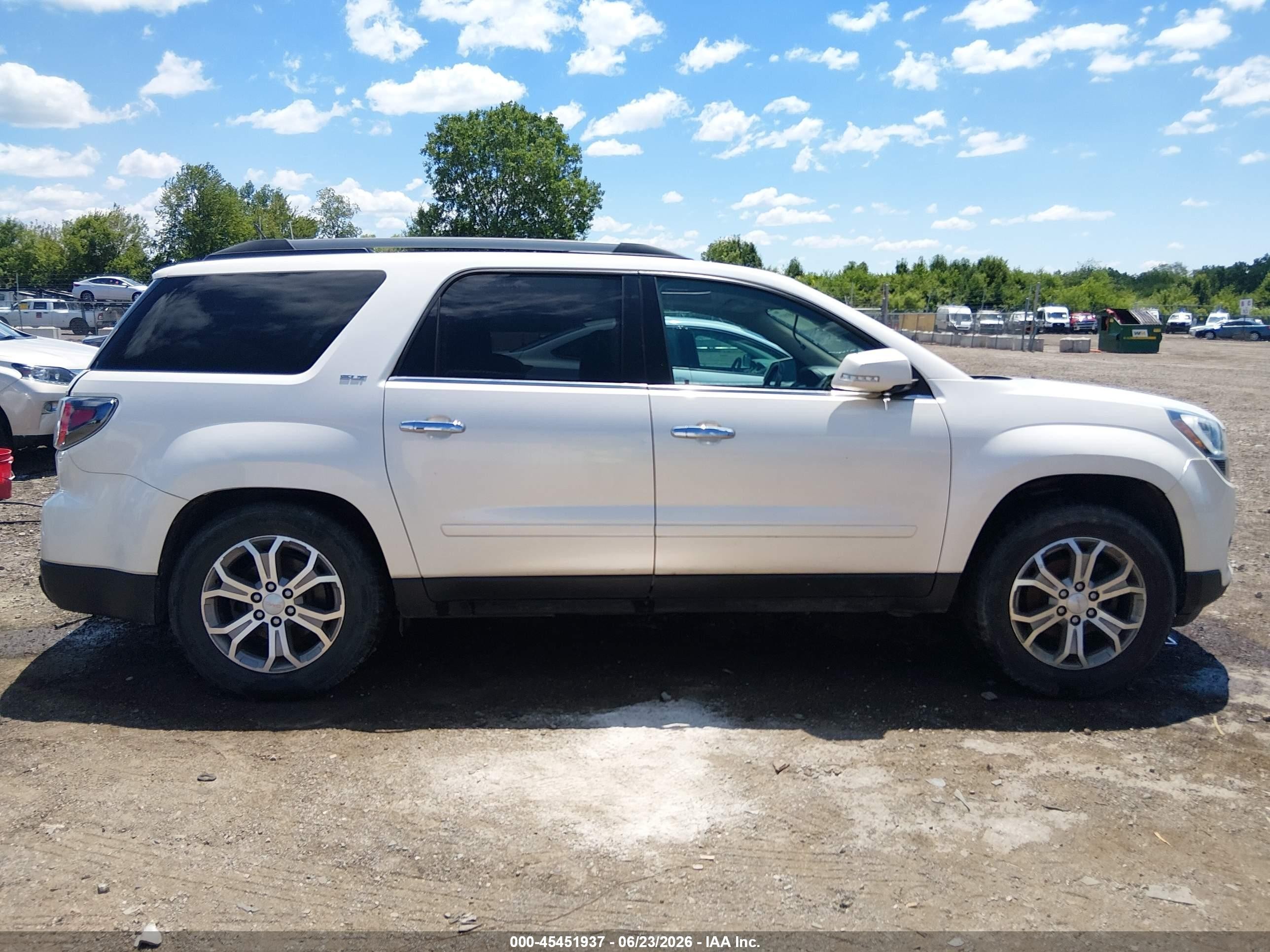 2013 Gmc Acadia Slt-1 White vin: 1GKKVRKD7DJ137536