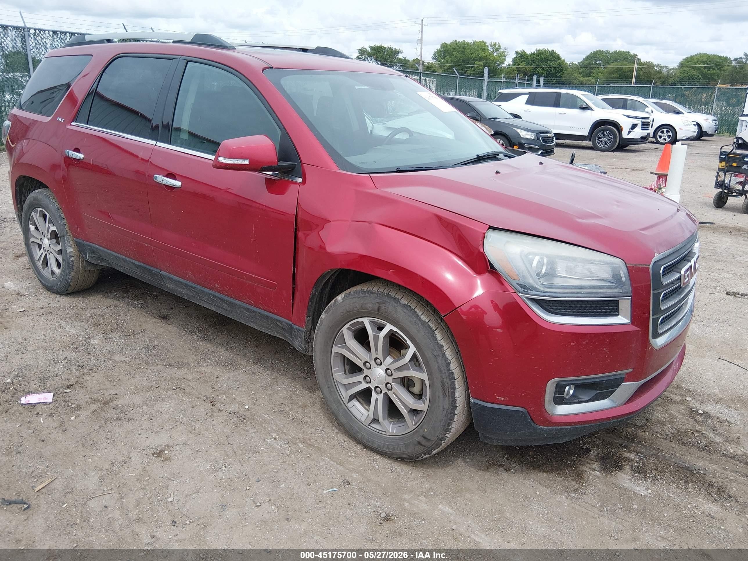 2013 Gmc Acadia Slt-1 Red vin: 1GKKVRKD7DJ207598